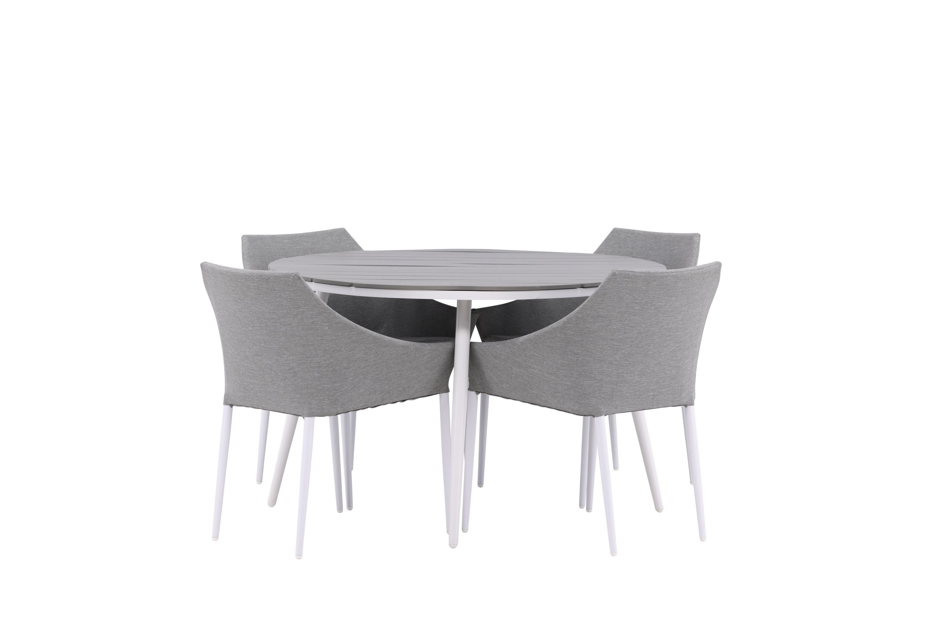 Break Matgrupp Utomhus Rund 150 cm 4 Spoga Matstol Vit/Grå