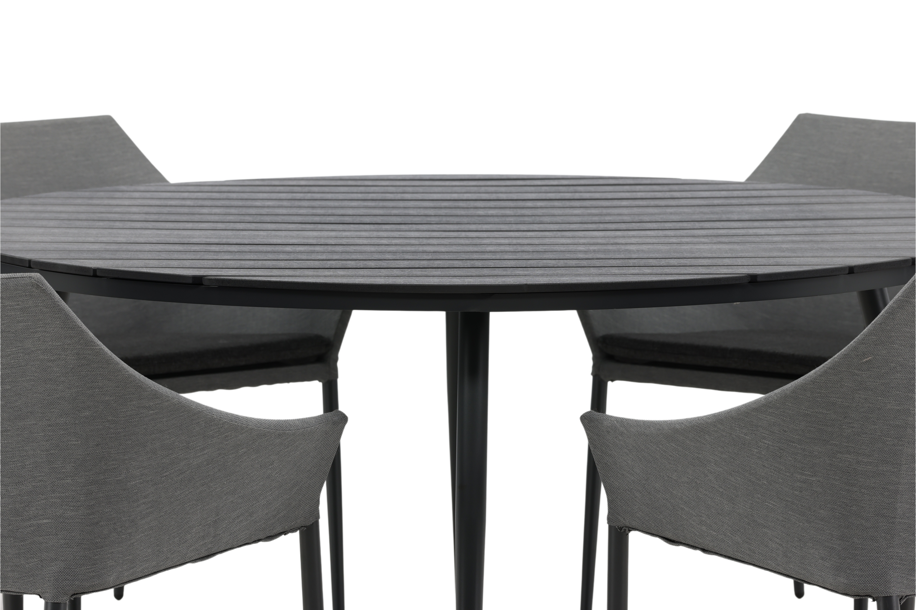 Break Matgrupp Utomhus Rund 150 cm 6 Spoga Matstol Svart