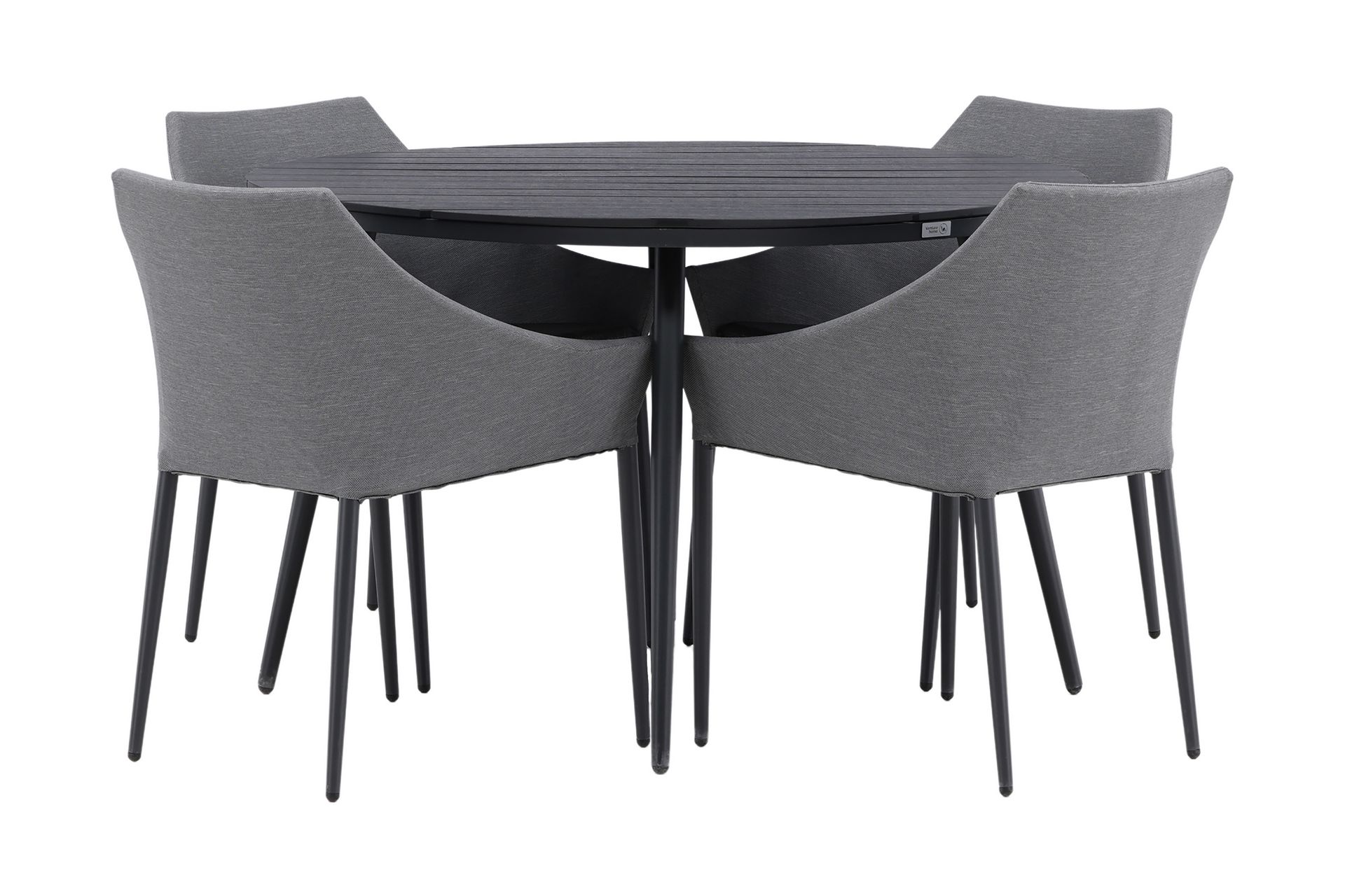 break matgrupp utomhus rund ø120cm + 4 spoga matstolar - beige/grå