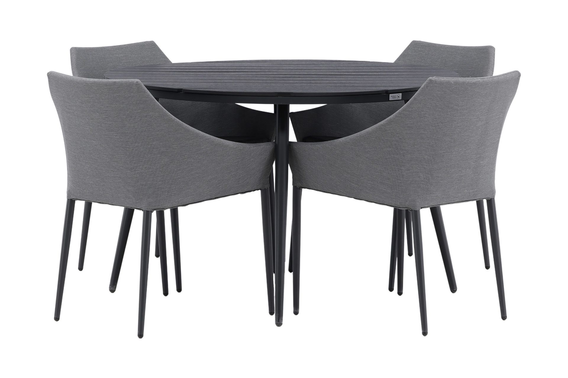 Break Matgrupp Utomhus Rund &Oslash;120cm + 4 Spoga Matstolar - Beige/Gr&aring;