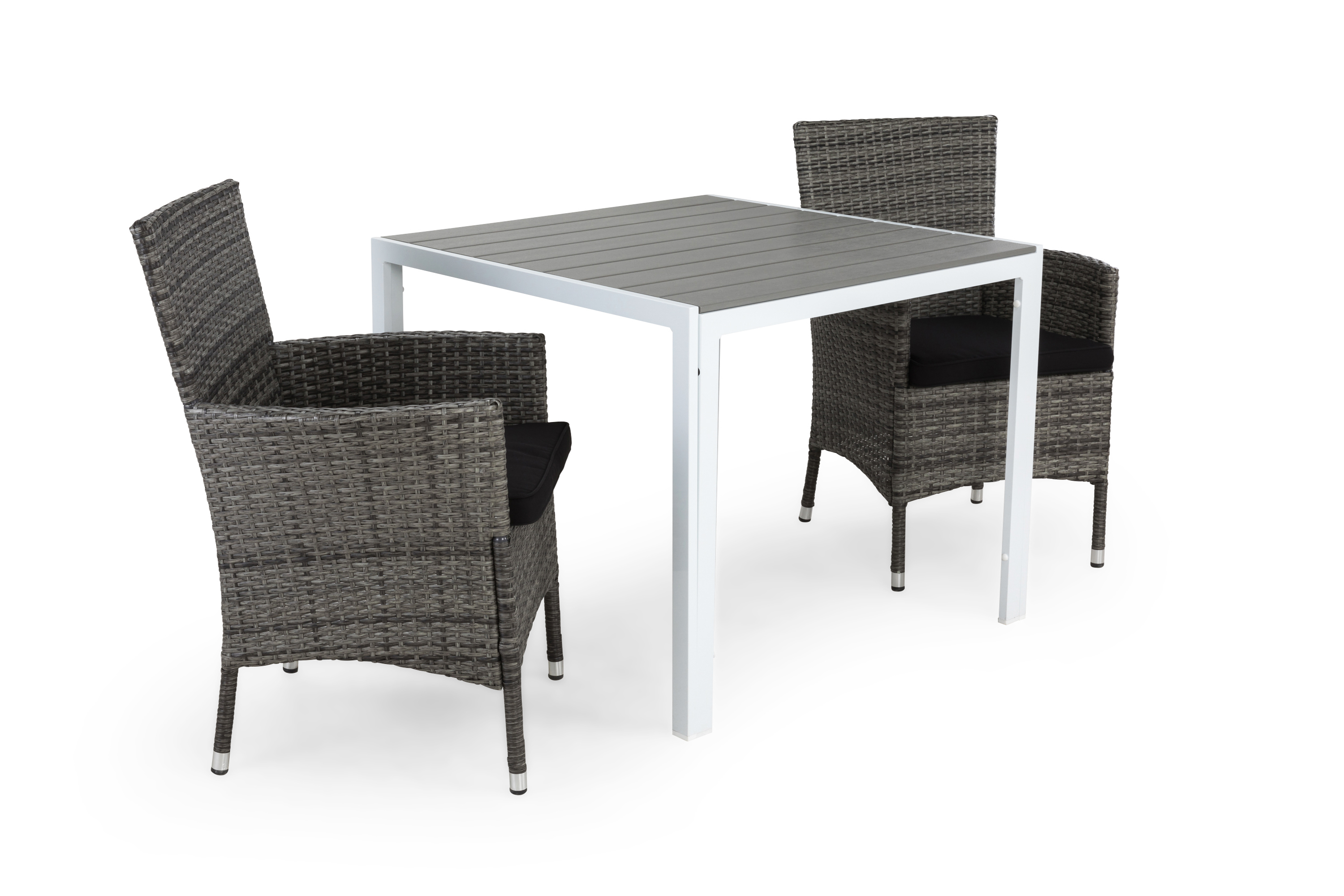 Caféset Tunis 90x90 2 Thor Fåtölj m Dyna VitGråSvart