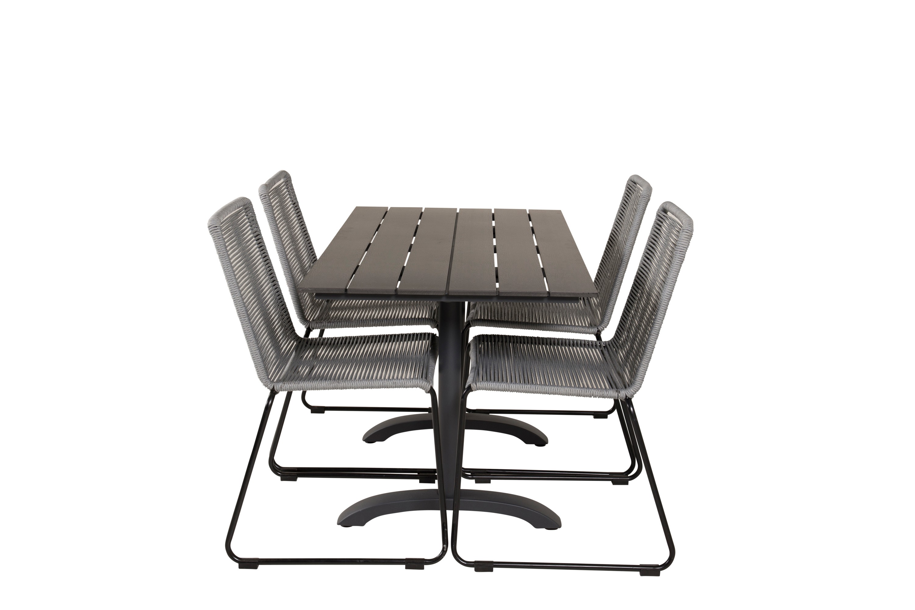Denver Matgrupp Utomhus 120 cm 4 Lindos Matstolar Svart