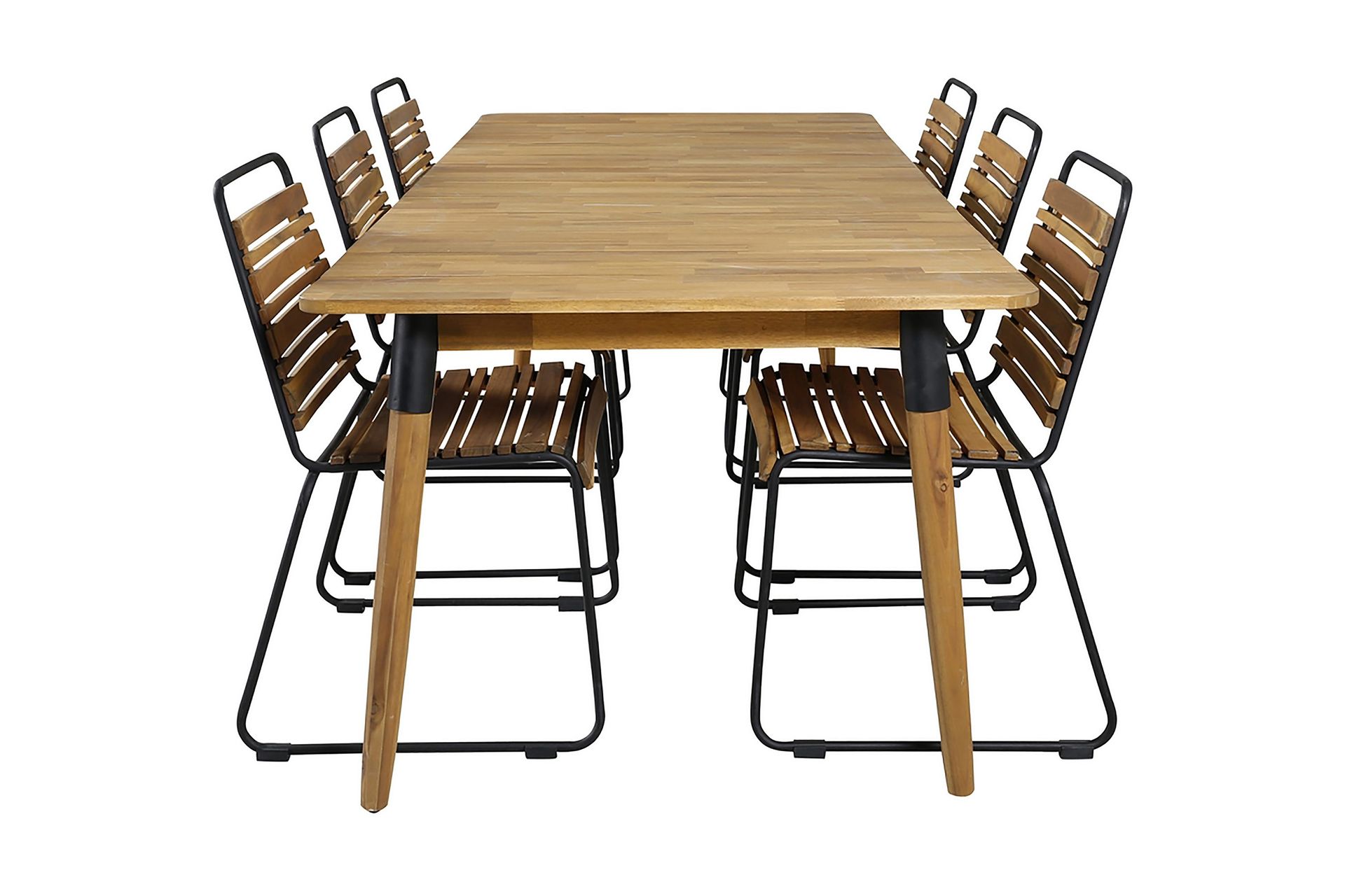 Julian Matgrupp 210cm + 6 Bois Matstolar Svart/Gr&aring; - Svart/Gr&aring;