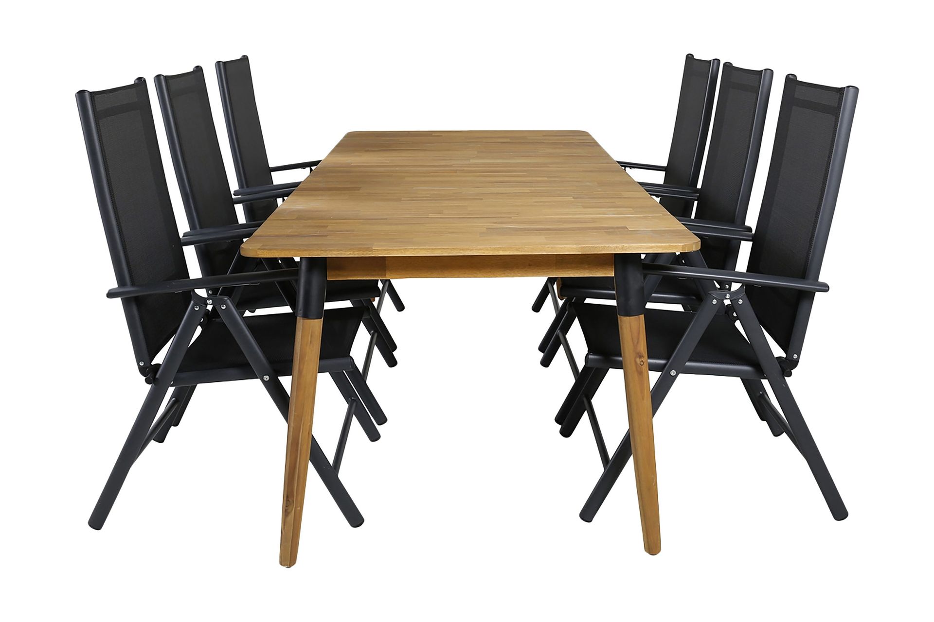 Julian Matgrupp 210cm + 6 Break Positionsstolar Svart - Svart