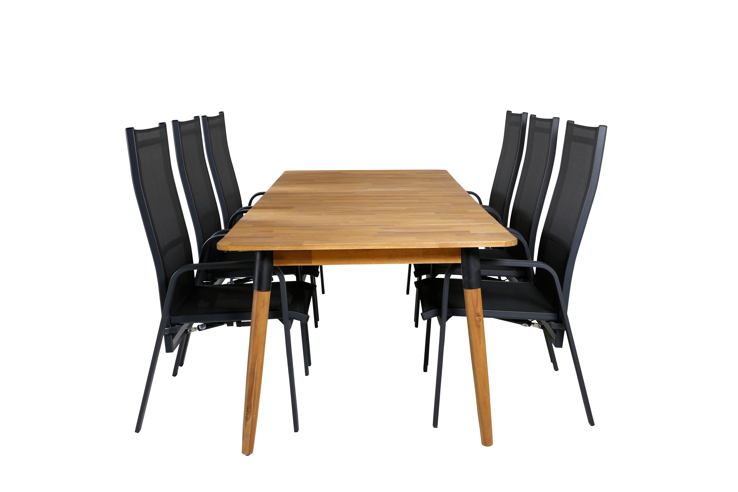 Julian Matgrupp Utomhus 210cm 6 Copacabana Reclinerstolar Svart/Brun