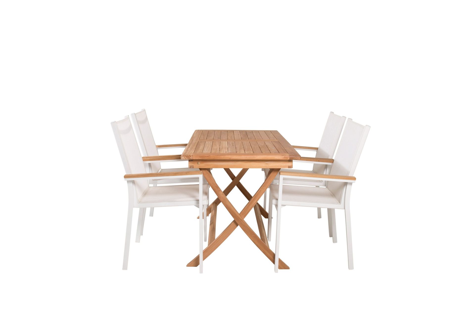 kenya matgrupp 120x70 cm + 4 texas chair - vit/brun