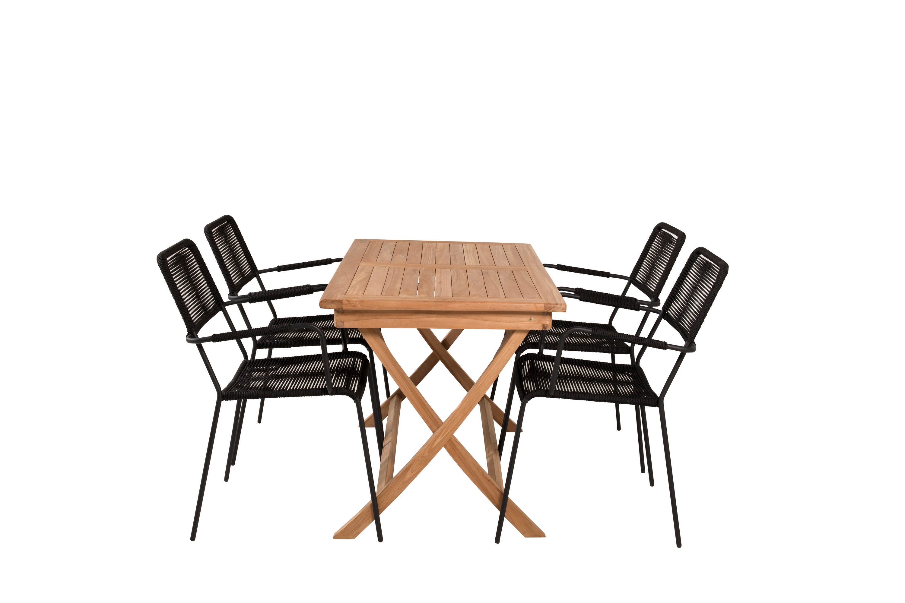 Kenya Matgrupp Utomhus 120x70 cm 4 Lindos Karmstol Svart/Brun
