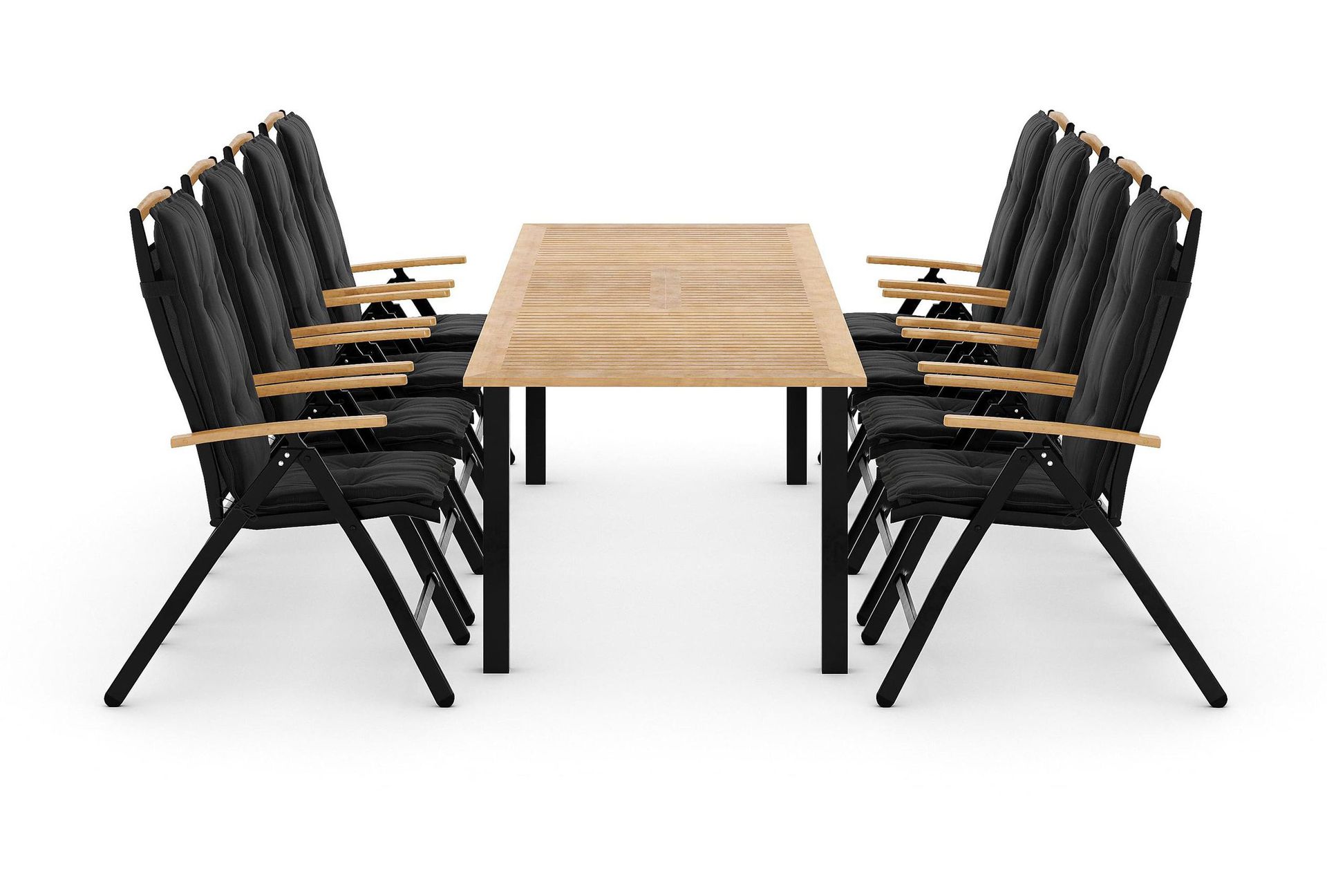 las vegas matgrupp 220-280x100+ 8 stolar m dyna - svart/teak