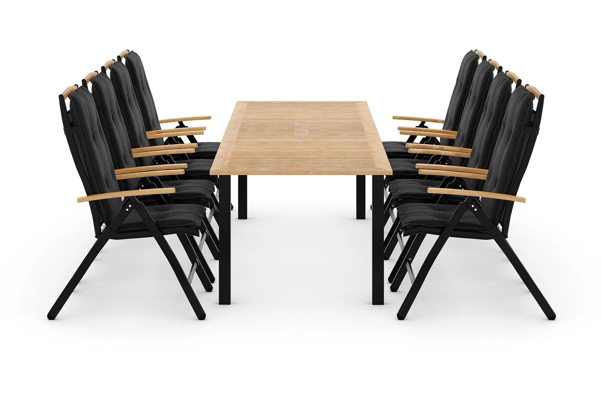 Las Vegas Matgrupp 220-280x100+ 8 Stolar m Dyna - Svart/Teak