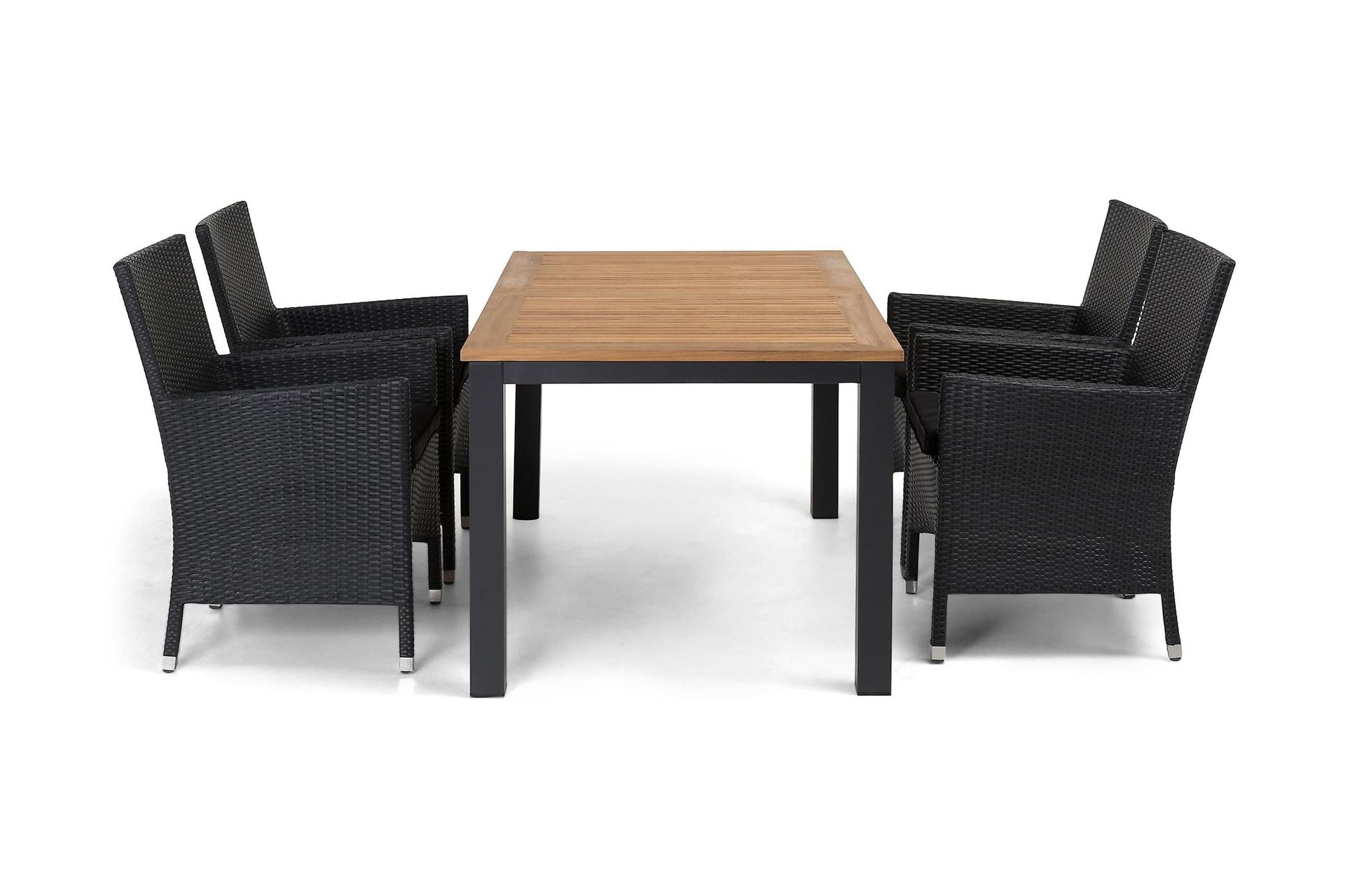 Las Vegas Matgrupp Utomhus 152-210 + 4 Thor F&aring;t&ouml;lj - Svart/Teak