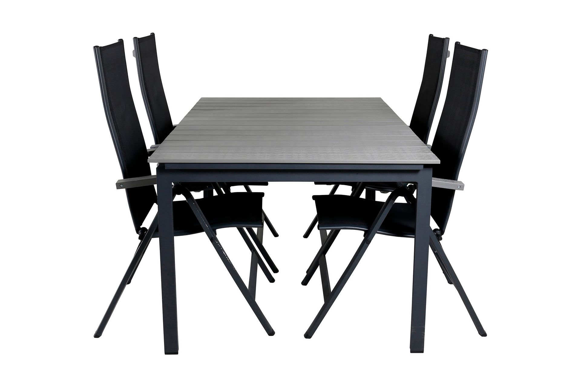 Levels F&ouml;rl&auml;ngningsbar Matgrupp Utomhus 160cm + 4 Albany Stolar - Brun/Vit