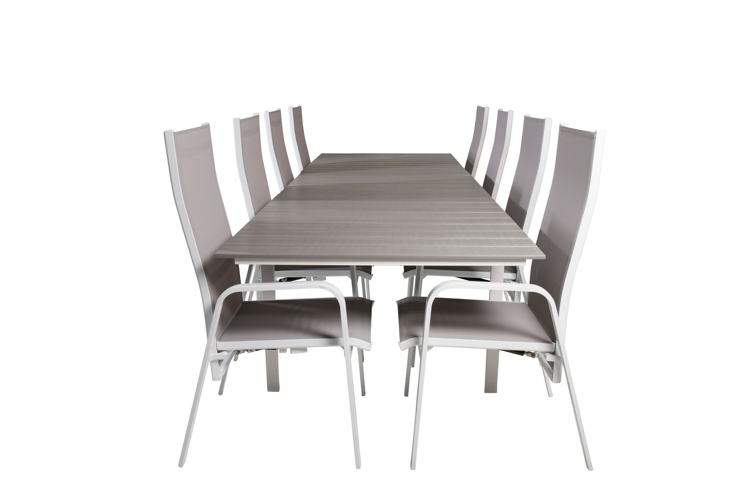Levels Förlängningsbar Matgrupp Utomhus 224cm 8 Copacabana Stolar Vit