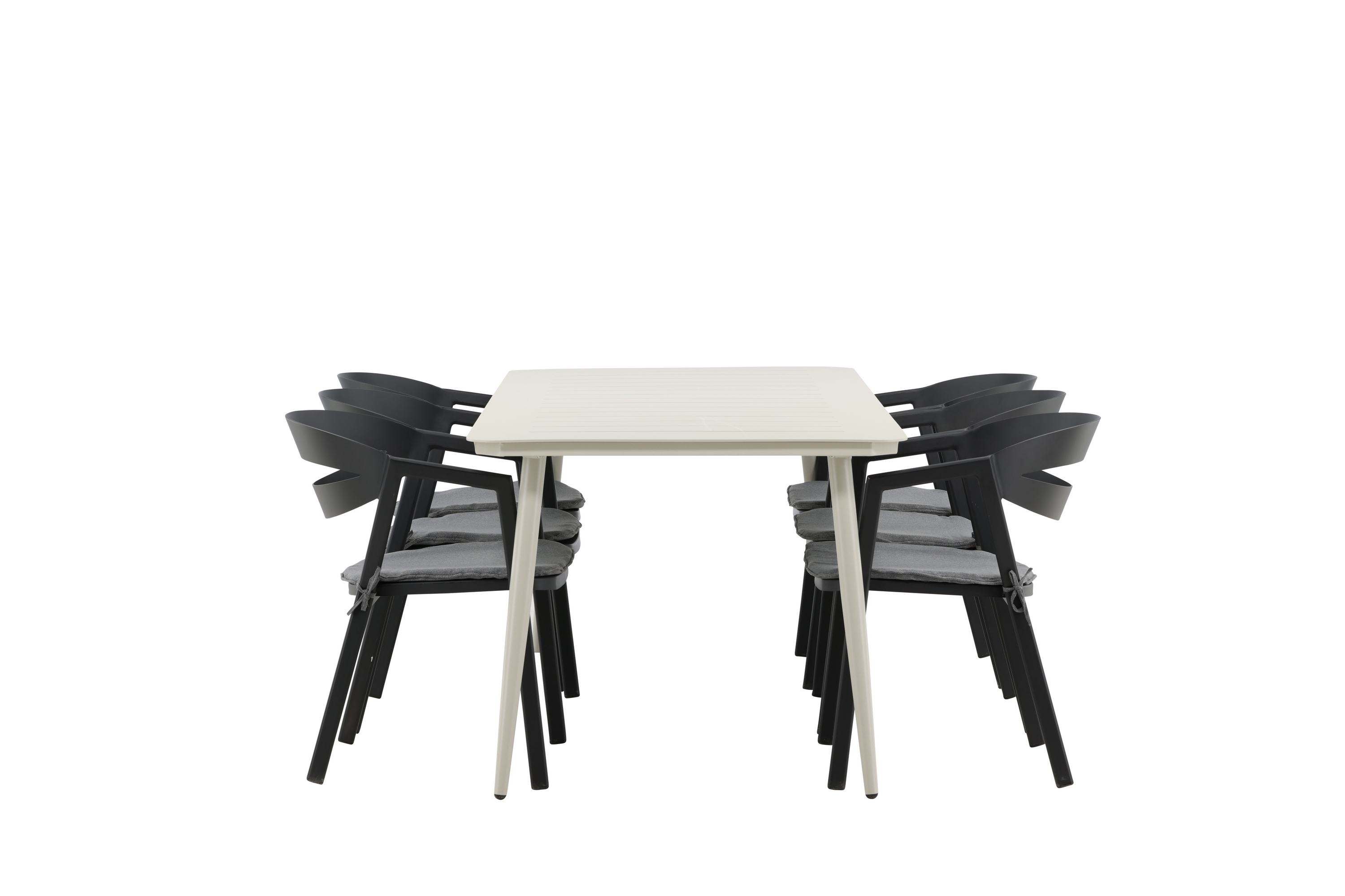 Lina Matgrupp Utomhus 200x90 cm 6 Slit Matstol Svart
