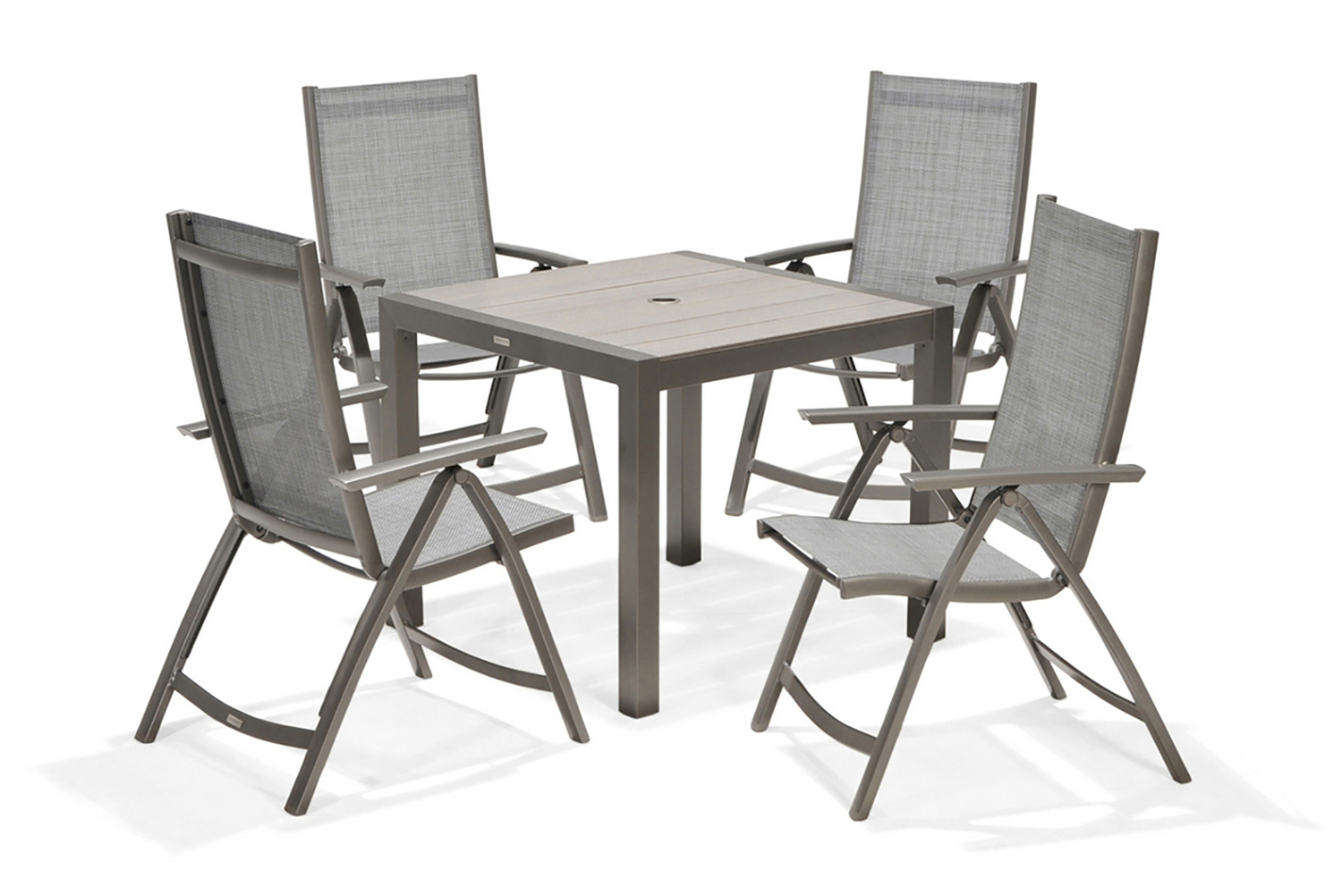 Matgrupp Solana 88 cm 4 Positionsstolar Grå