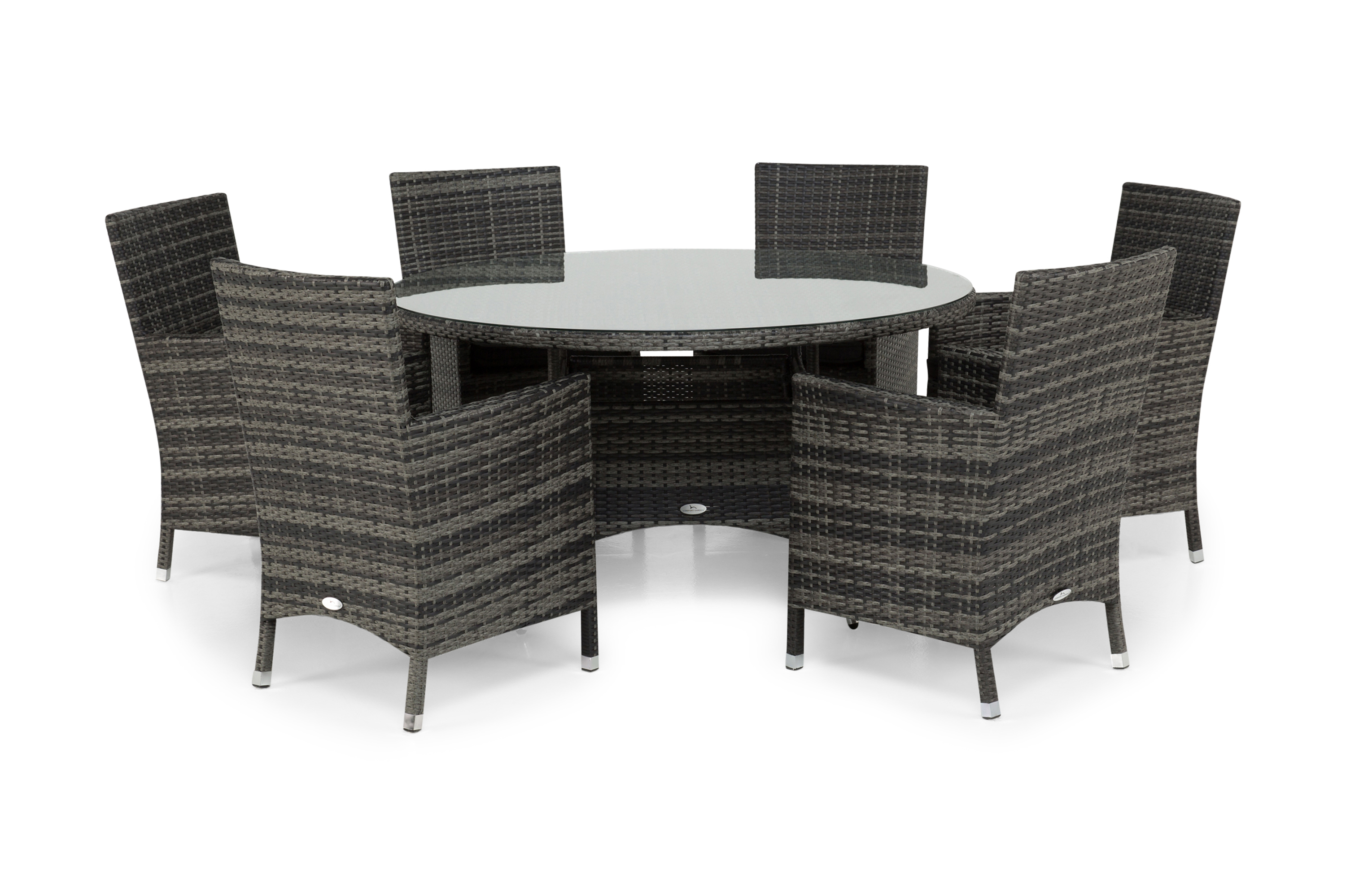 matgrupp thor ø140 + 6 thor fåtölj - grågrå