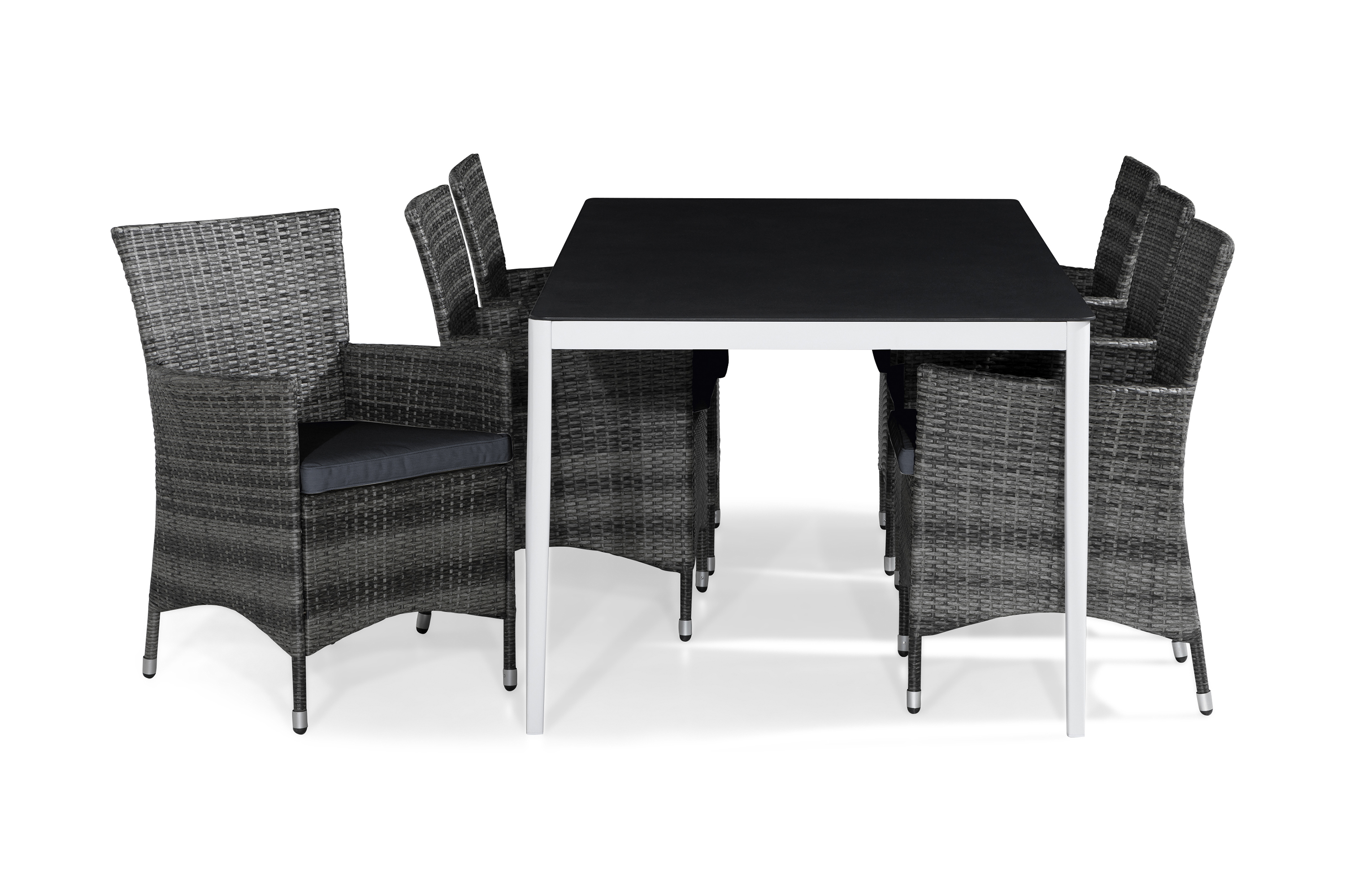 Matgrupp Utomhus Alex 200x100 6 Thor Fåtölj m Dyna VitGråStenlook
