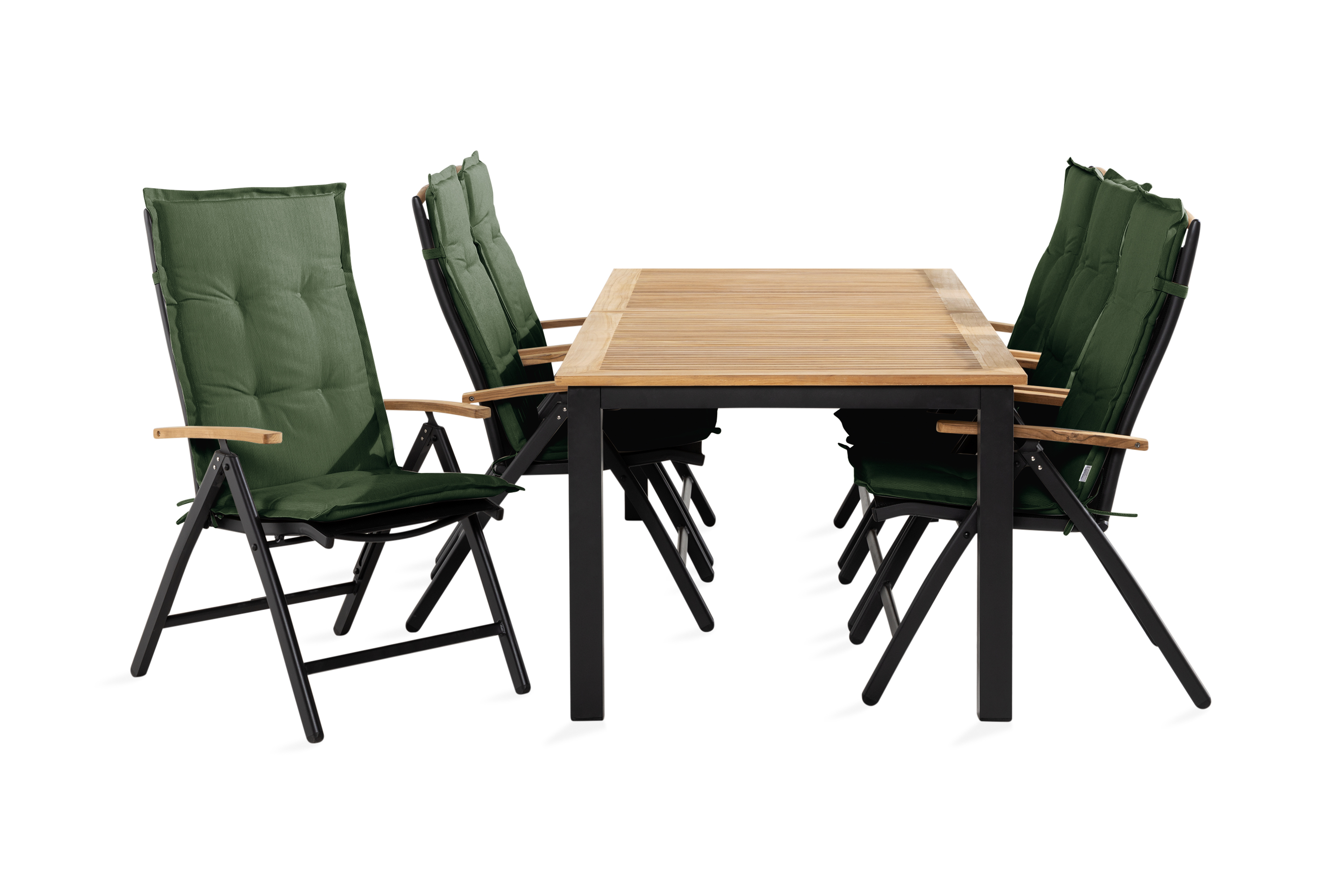 matgrupp utomhus las vegas 152-210x90 + 6 stolar m dyna - svartteakgrön