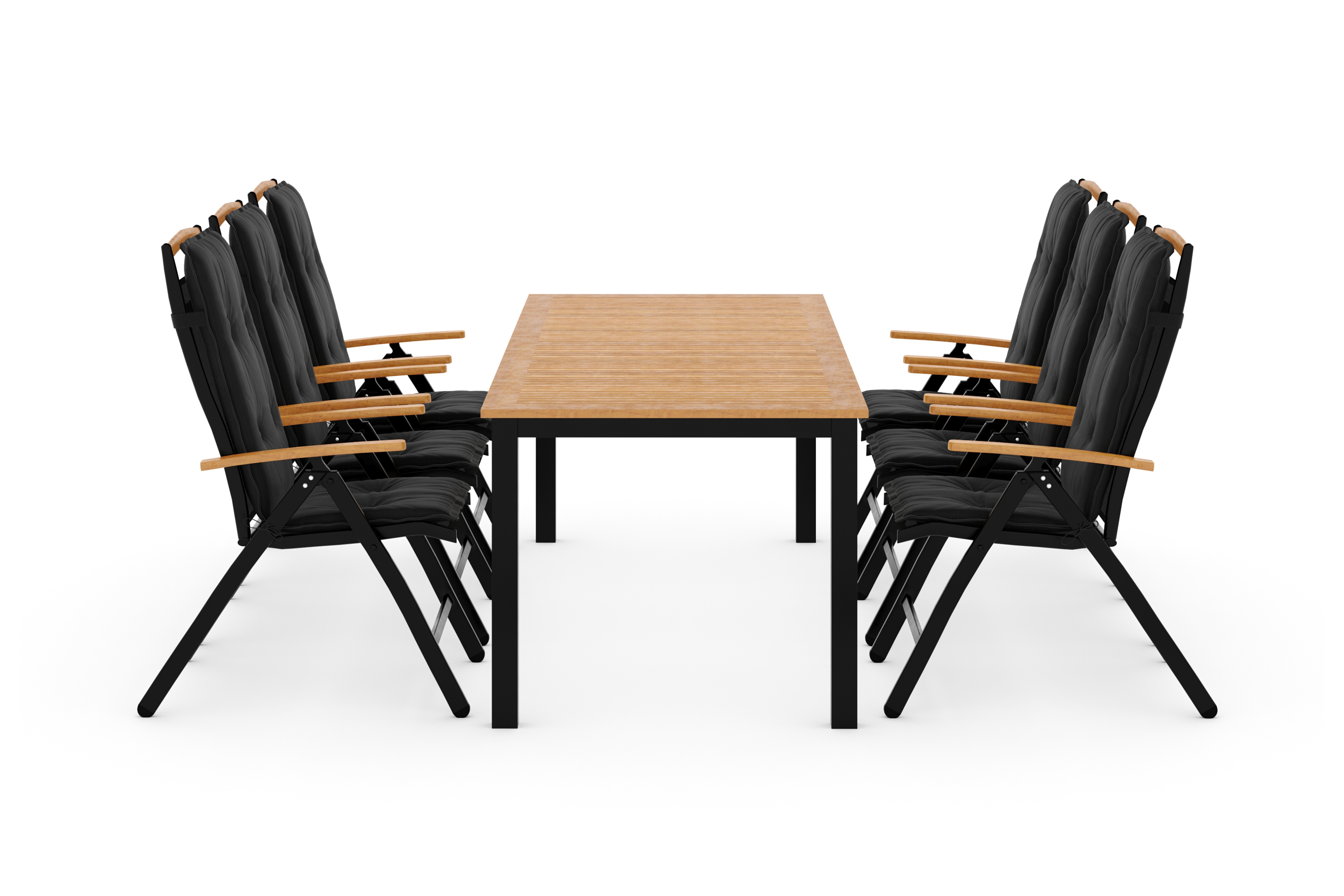 Matgrupp Utomhus Las Vegas 220-280x100-6 Stolar m Dyna SvartTeak