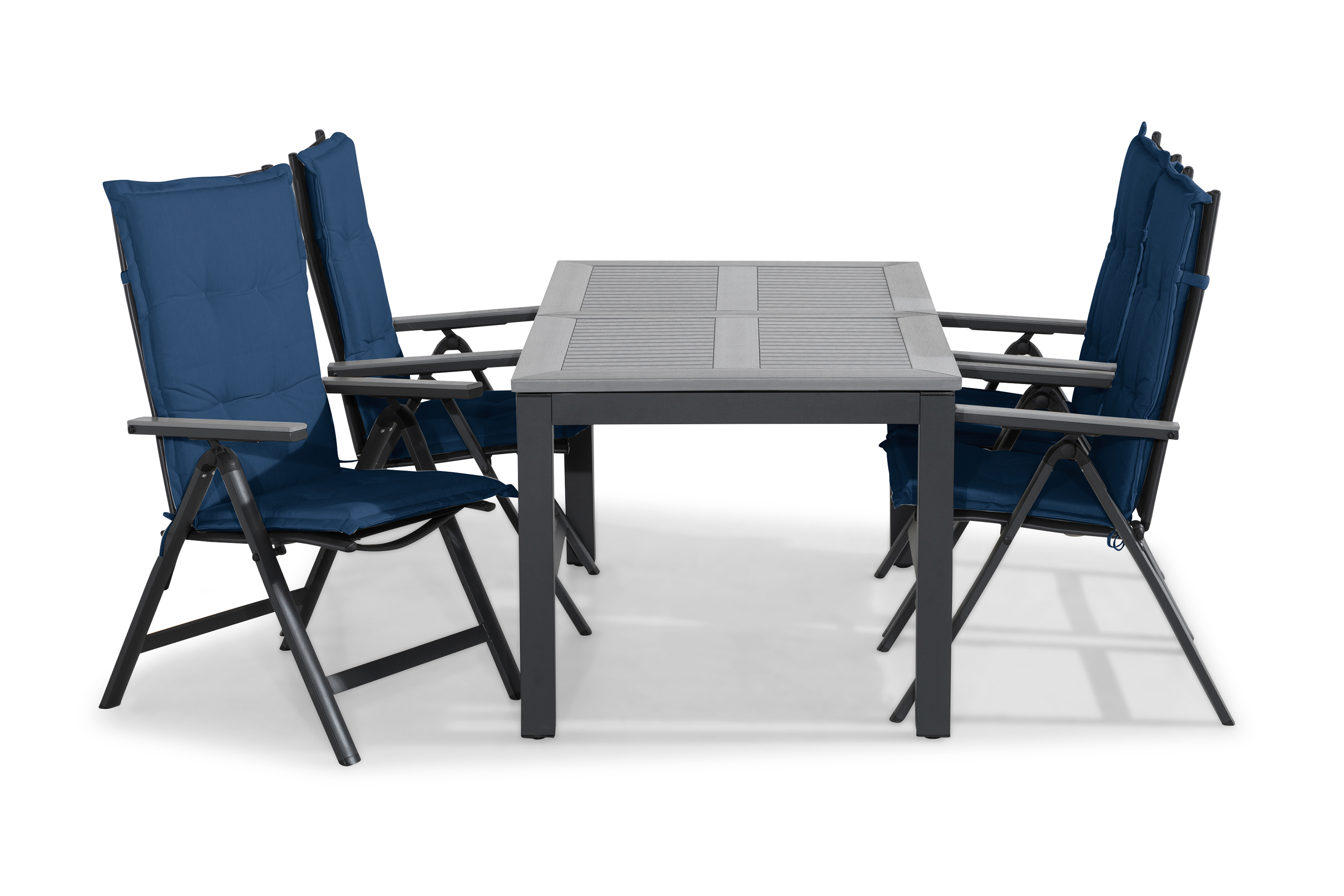 matgrupp utomhus monaco 152-210x90+4 monaco light positionsstol dyna - svartgråblå