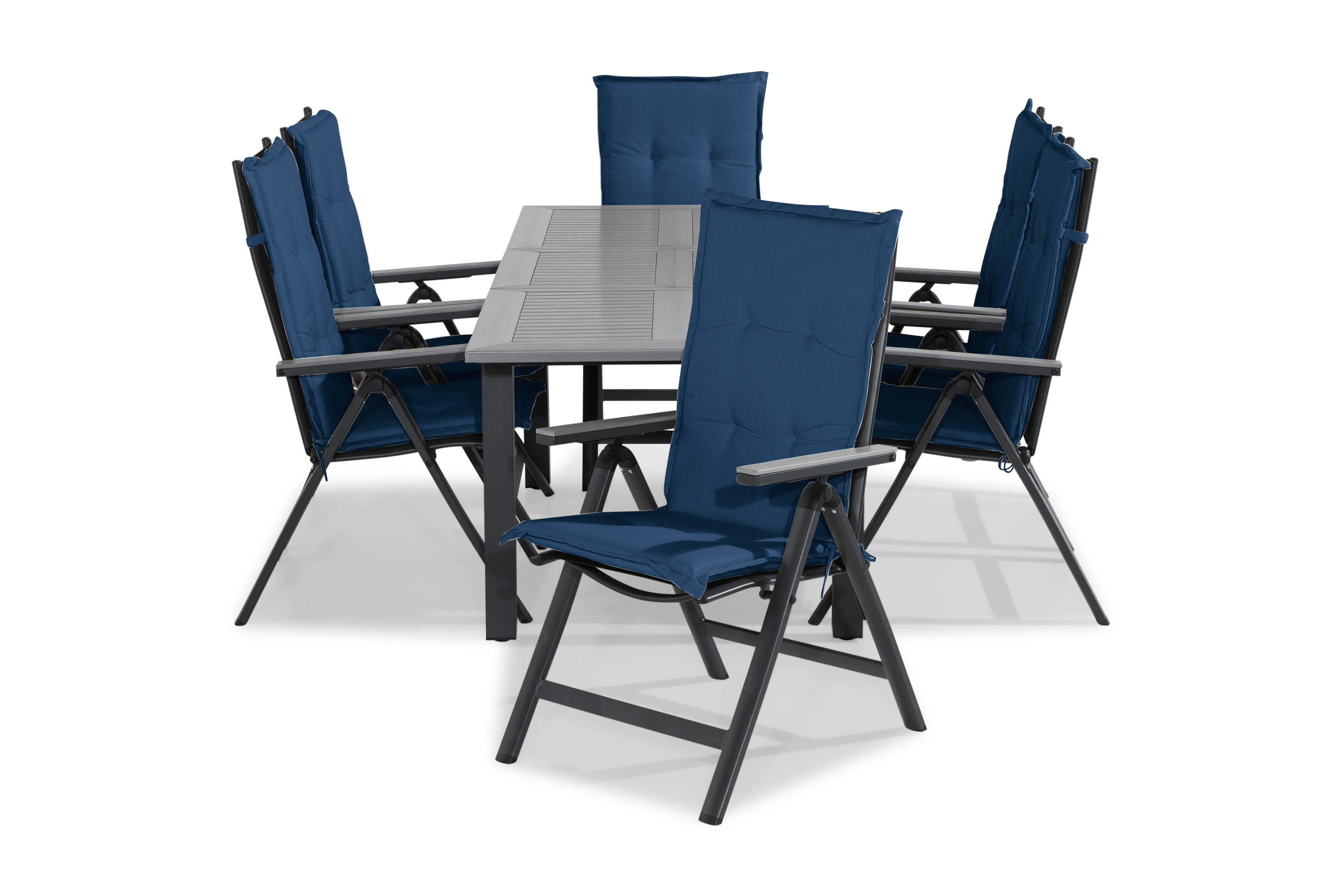 matgrupp utomhus monaco 152-210x90+6 monaco light positionsstol dyna - svartgråblå