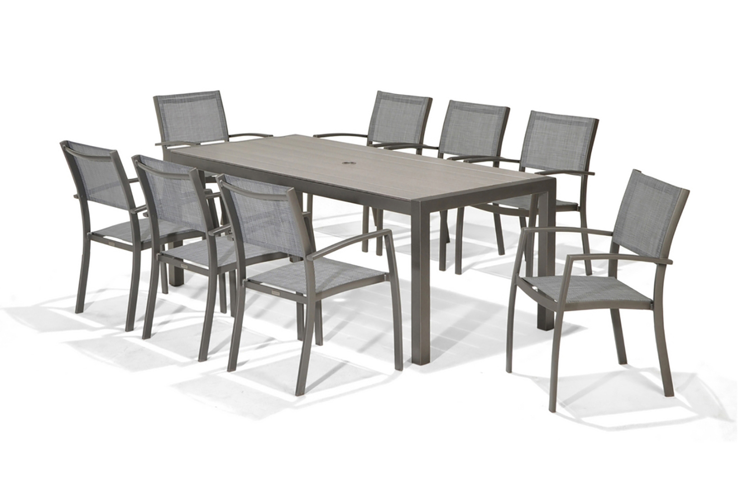 Matgrupp Utomhus Solana 201 cm 6 Stolar Grå