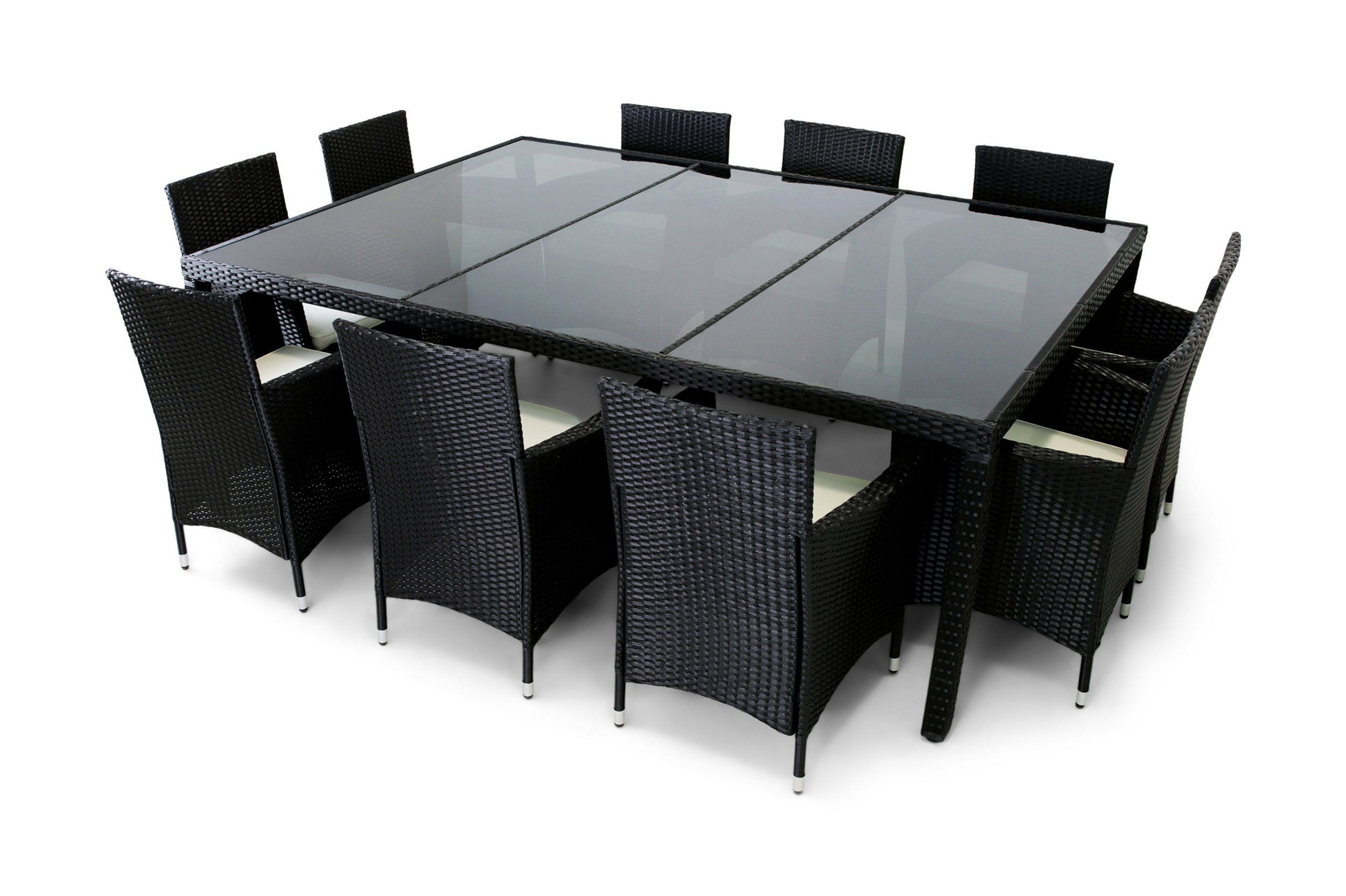 matgrupp utomhus stockevik 220 cm + 10 st matstolar utomhus - antracit