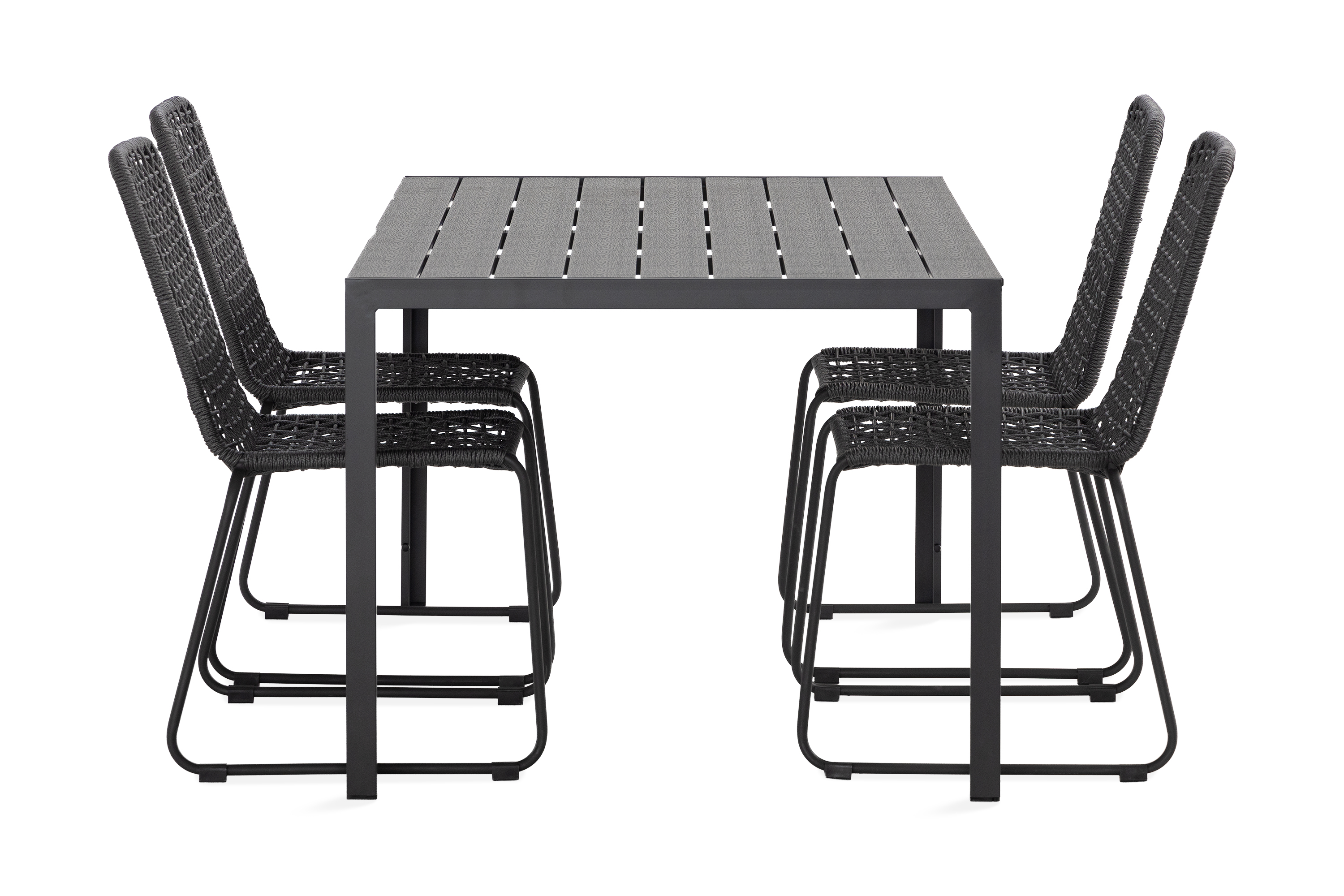 Matgrupp Utomhus Tunis 150 cm 4 Matstol Hilltorp Svart