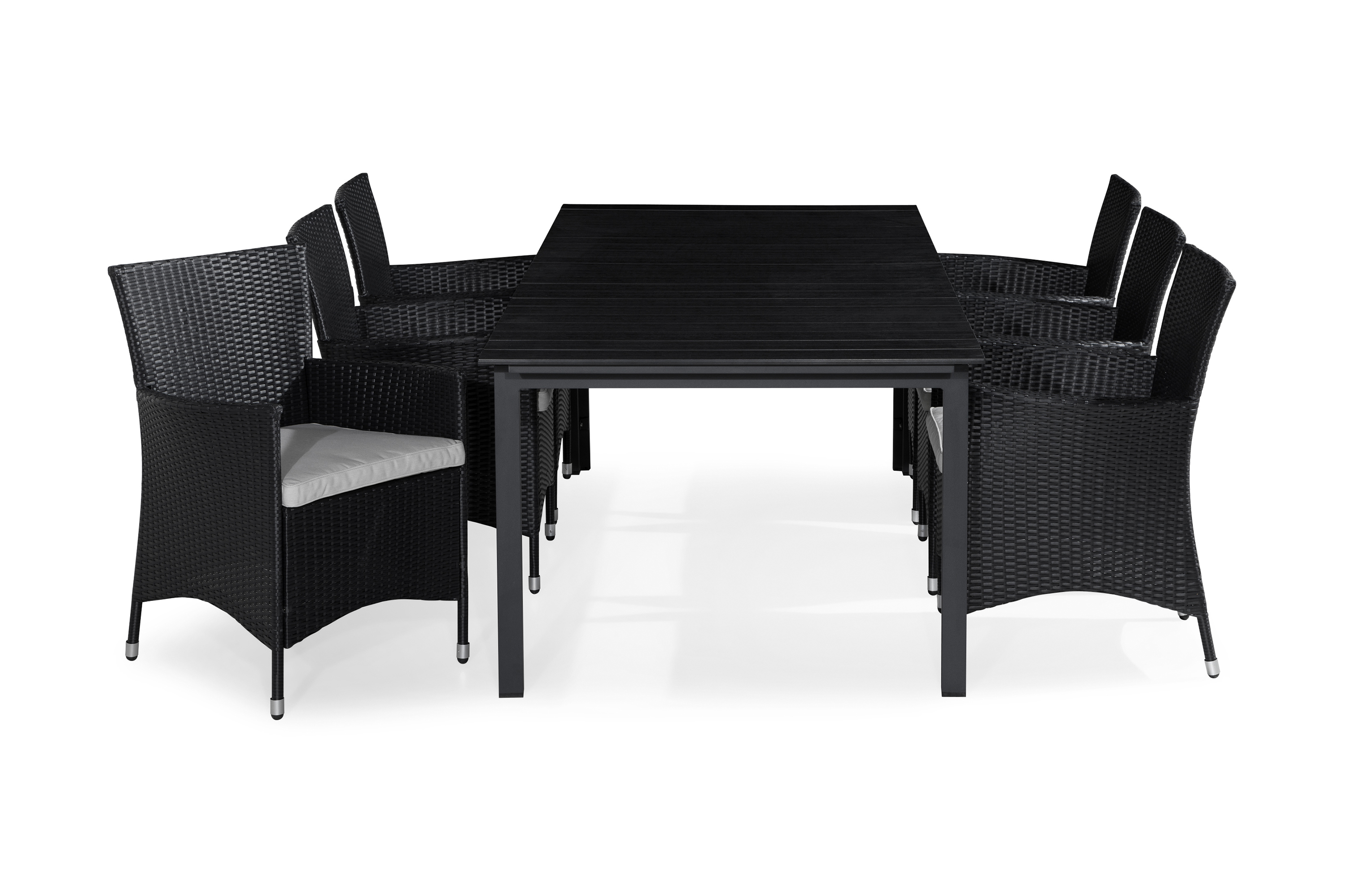 Matgrupp Utomhus Tunis 205x90 6 Thor Fåtölj m Dyna SvartGrå