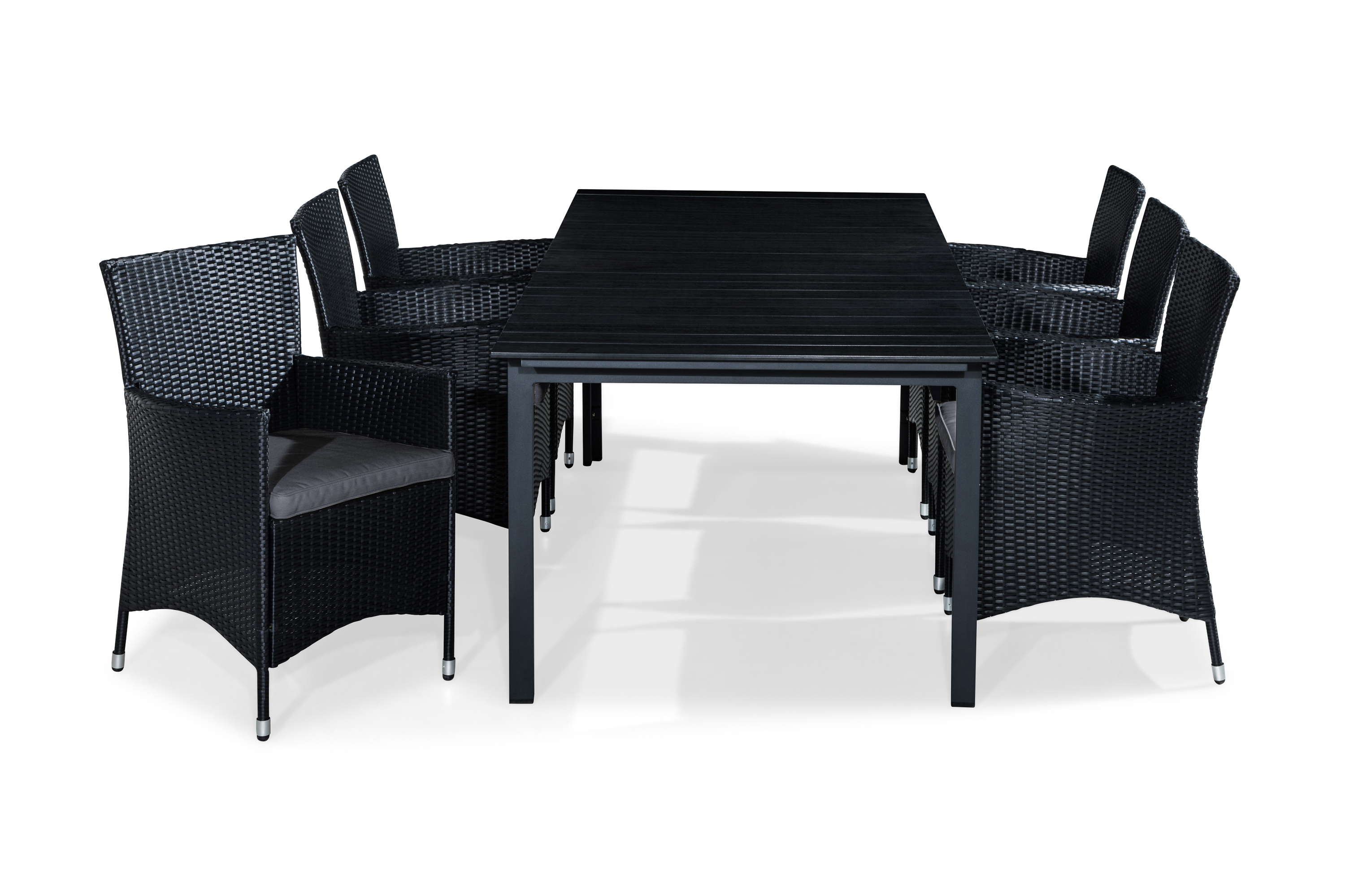 Matgrupp Utomhus Tunis 220-280x90 6 Thor Fåtölj m Dyna SvartGrå