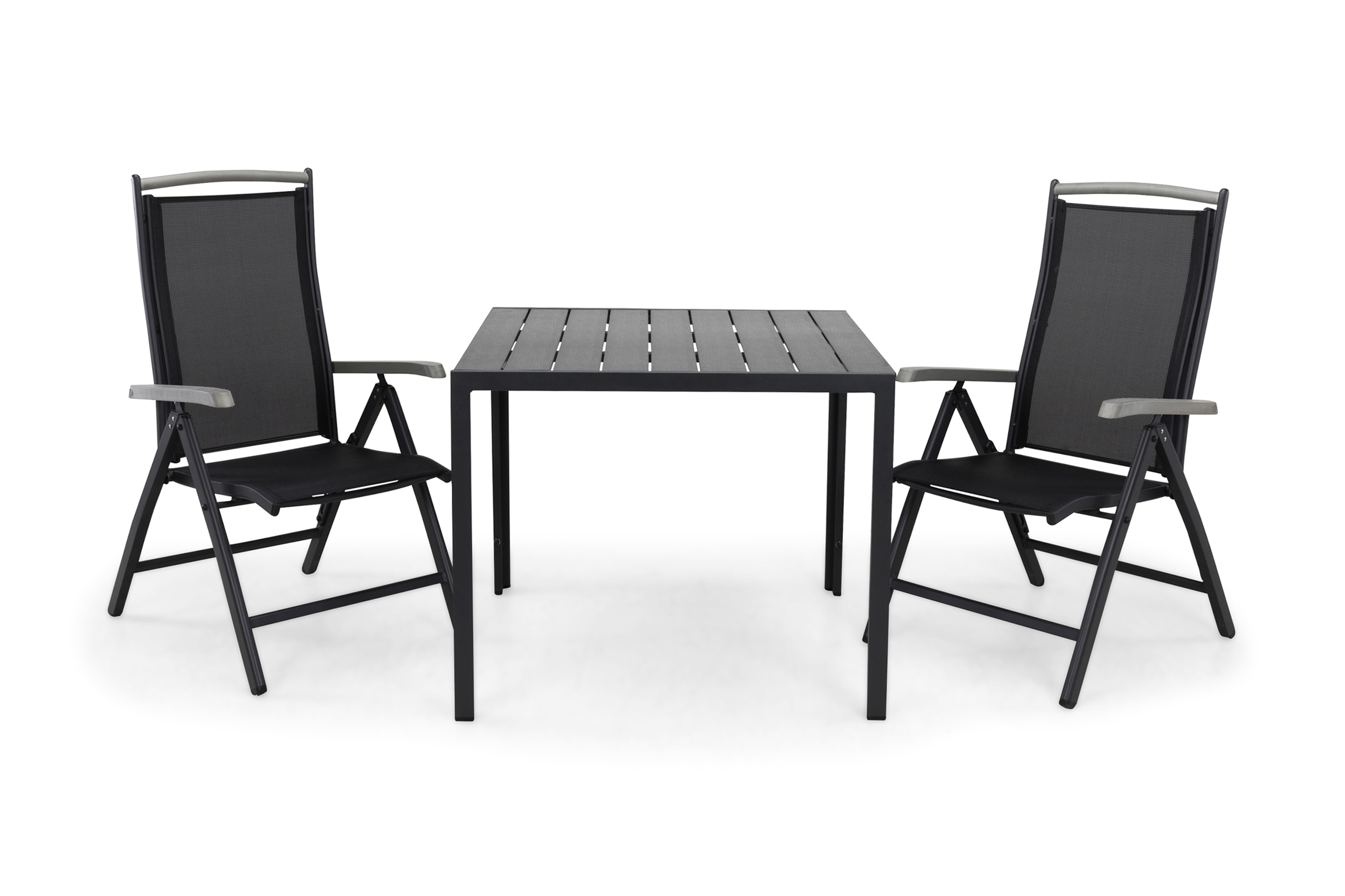 matgrupp utomhus tunis 90 + 2 monaco lyx positionsstol - svart