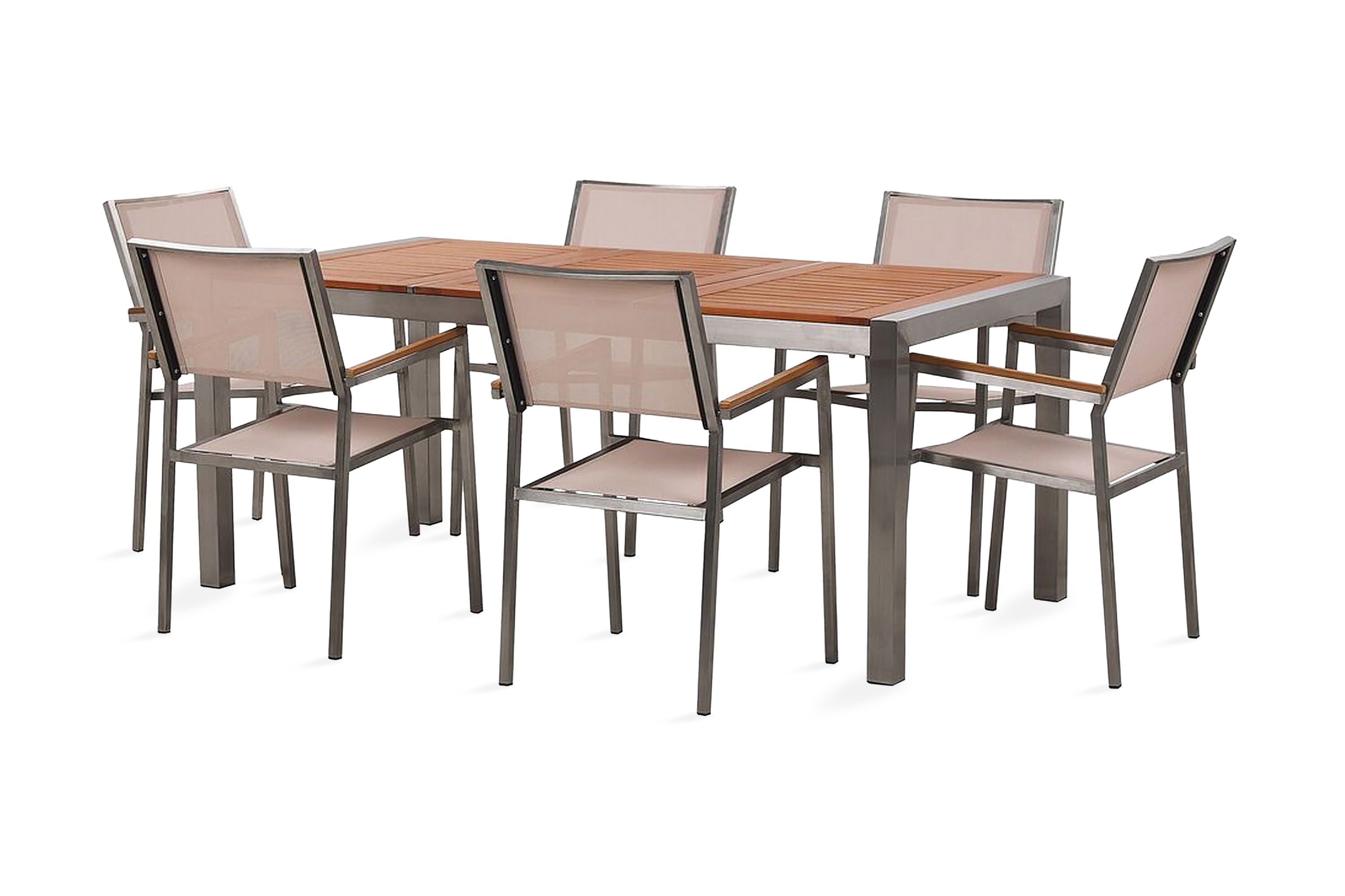Matgrupp Utomhus Vickelsbo 6 Rottingstolar Beige