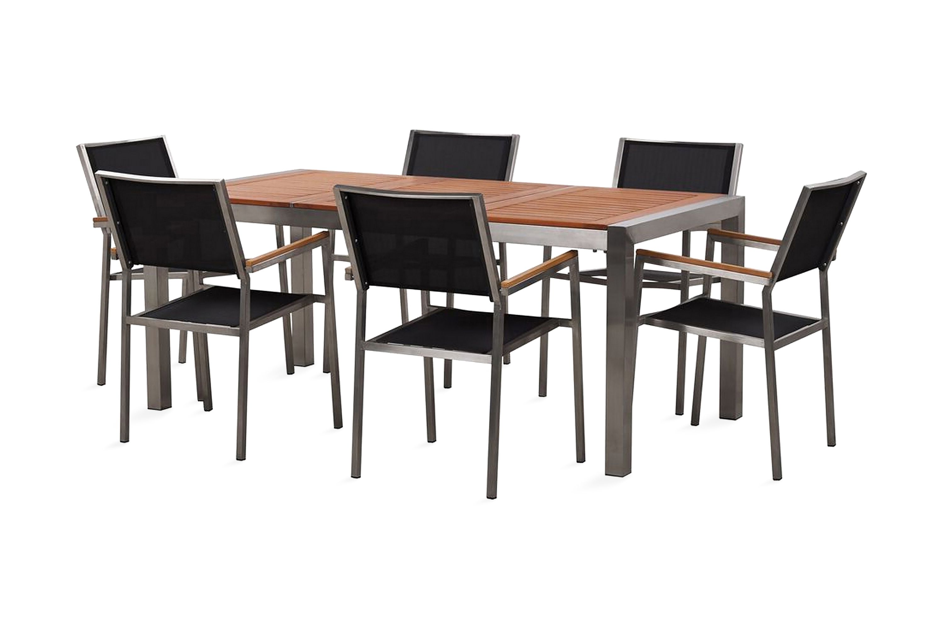 matgrupp utomhus vickelsbo + 6 rottingstolar - svart