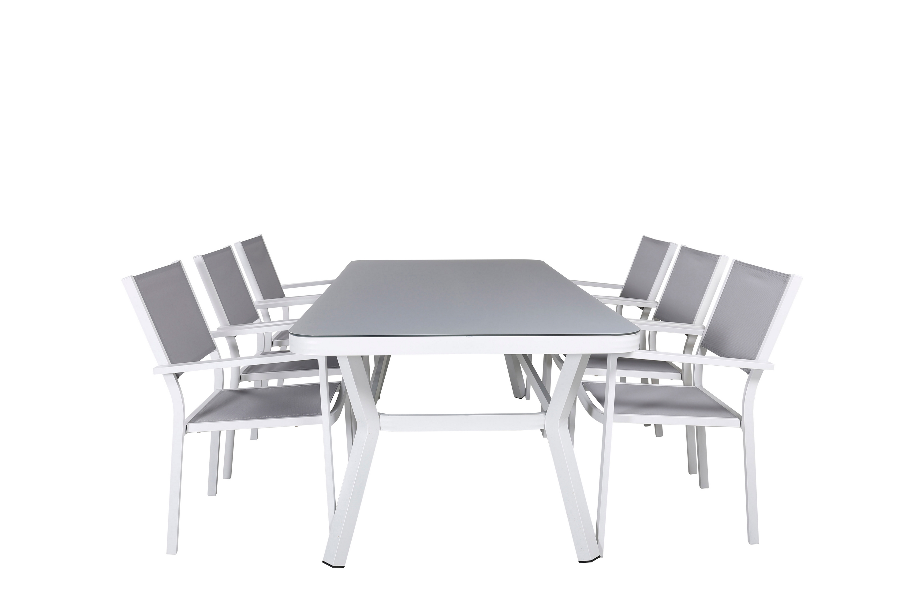 Matgrupp Utomhus Virya 200cm 6 Copacabana Stapelbara Matstolar Utomhus Vit Venture Home