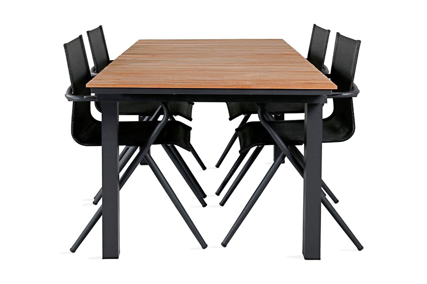 Mexico F&ouml;rl&auml;ngningsbar Matgrupp Utomhus 160cm + 4 Alina Stolar - Svart/Gul