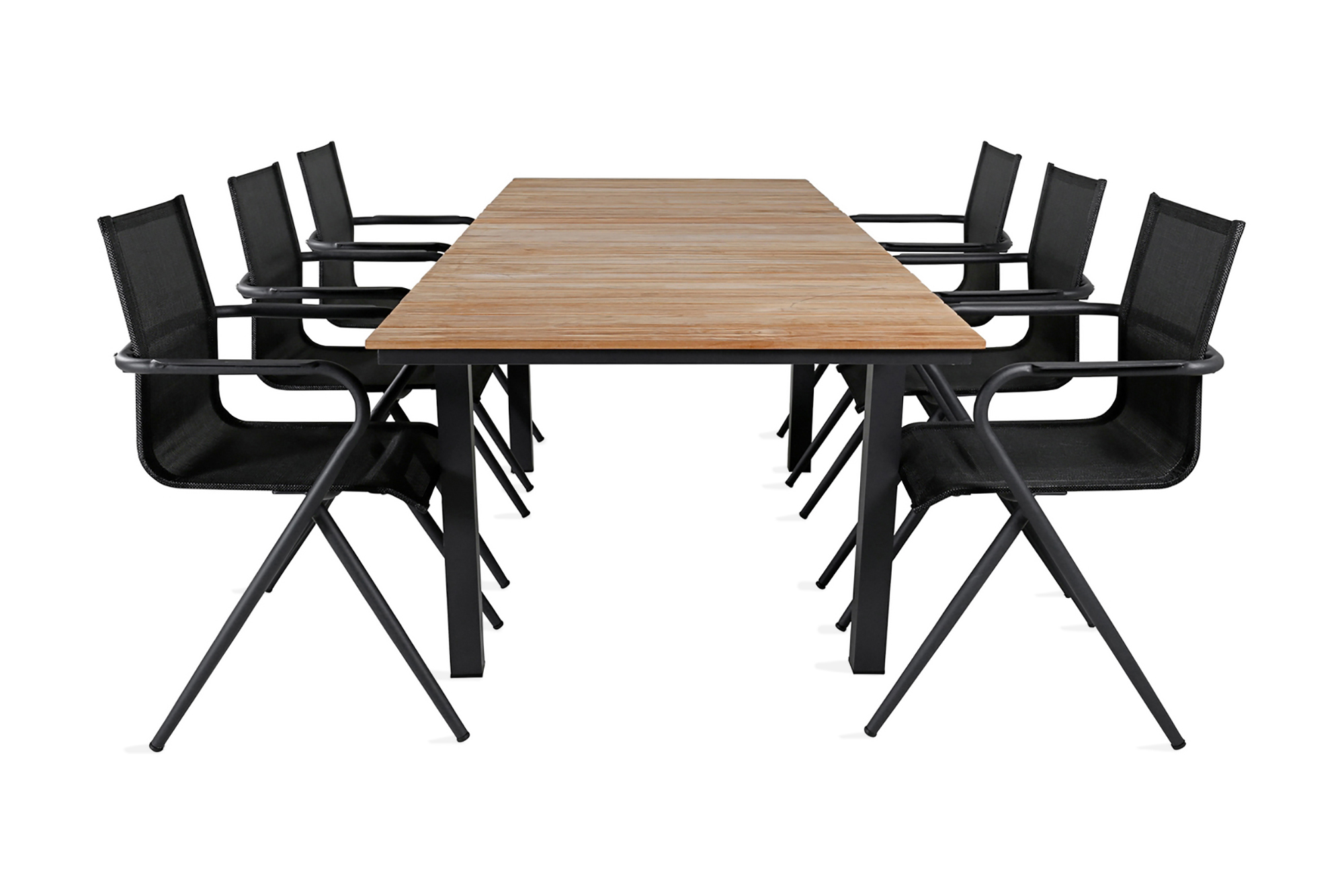 Mexico Förlängningsbar Matgrupp Utomhus 160cm 6 Alina Stolar Brun/Vit