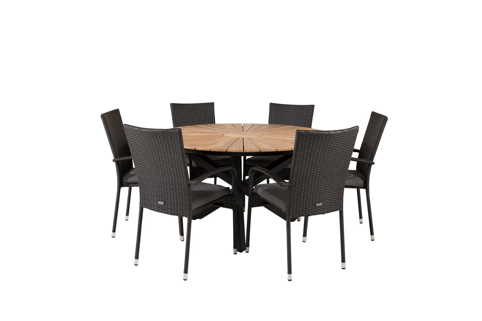 Mexico Matgrupp Utomhus Rund &Oslash;140cm + 6 Anna Karmstolar - Natur