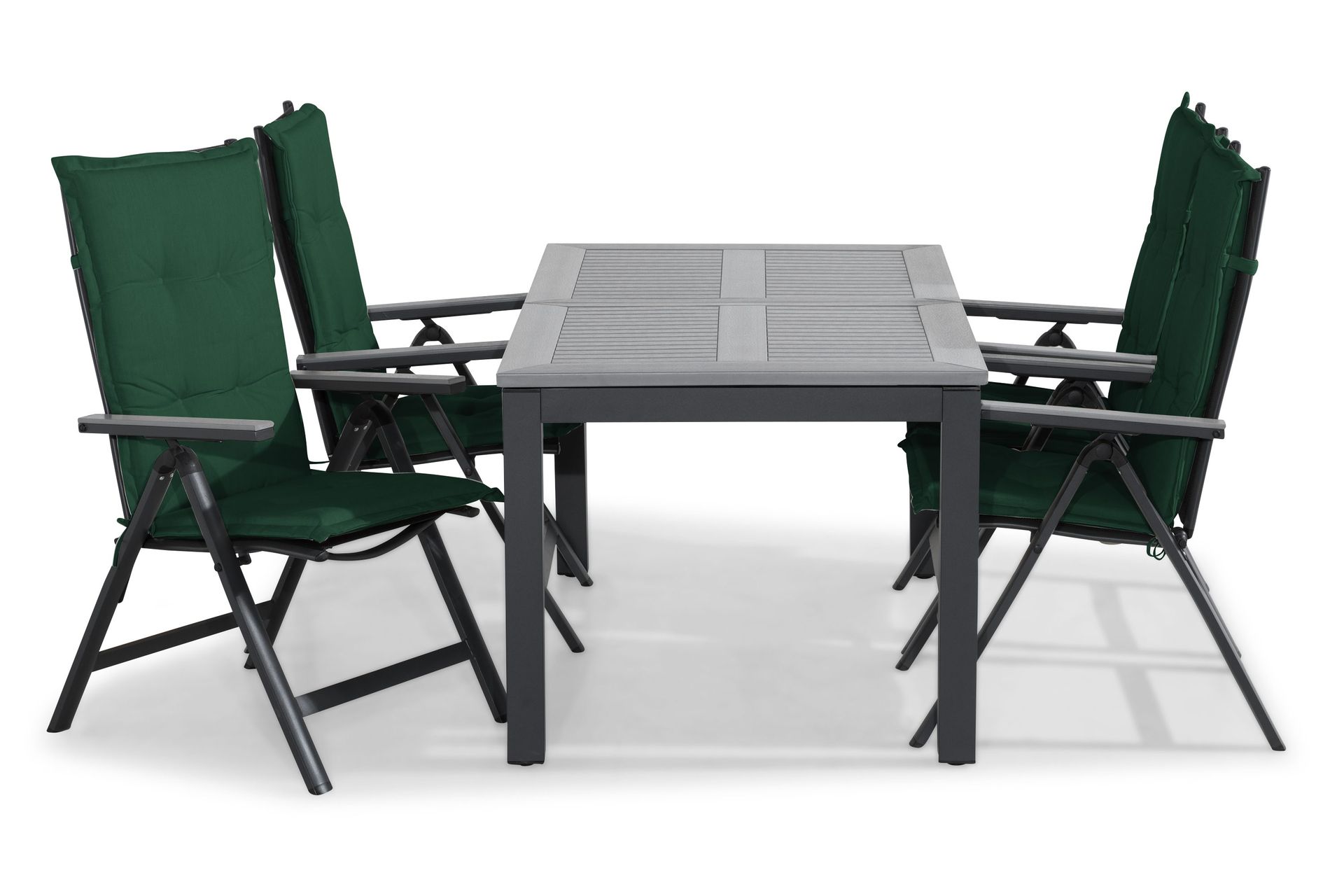 monaco matgrupp utomhus 152-210x90+4 monaco light positionsstol dyna - svart/grå/grön