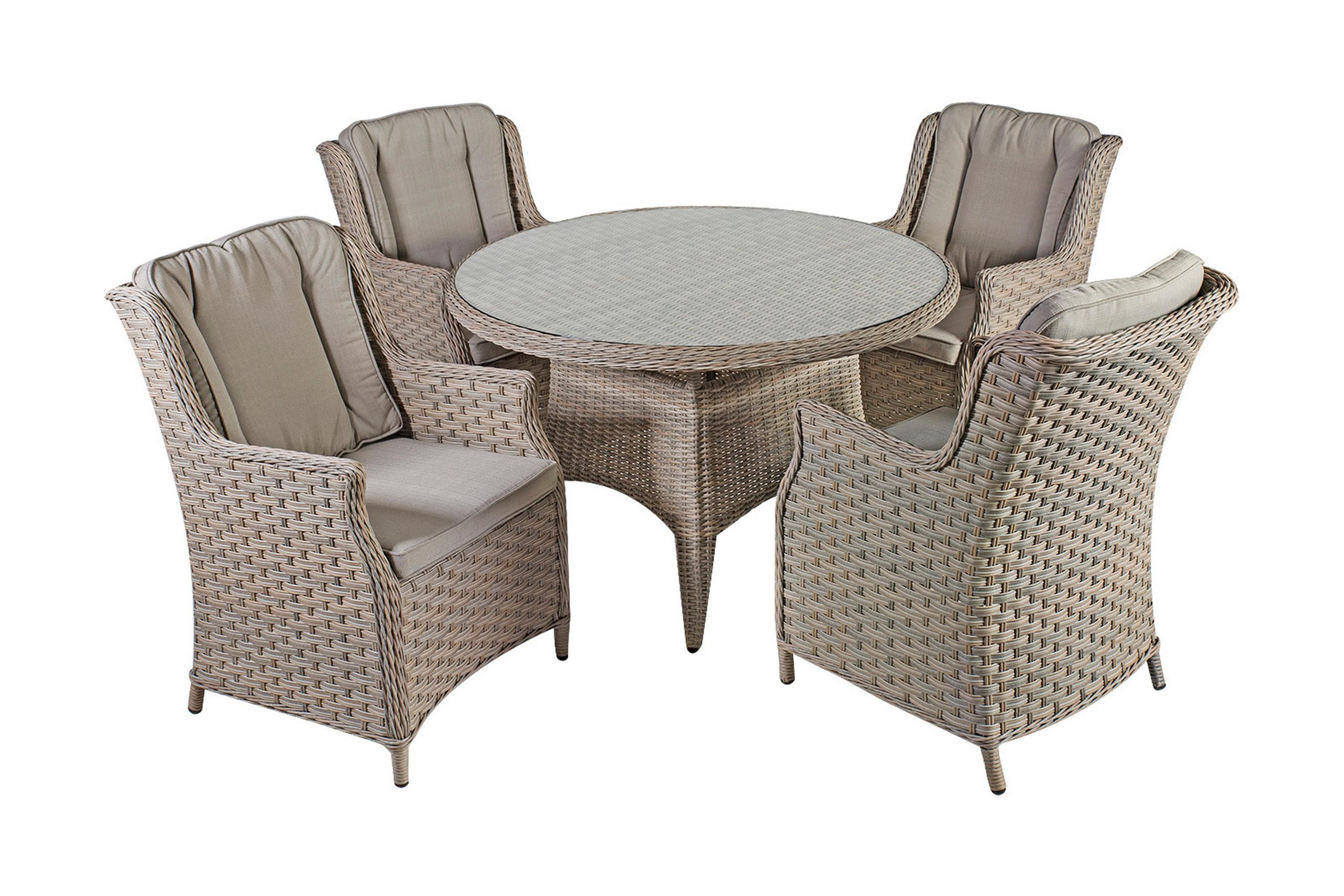 Möbelset PACIFIC med 4-Utestolar D120xH75cm