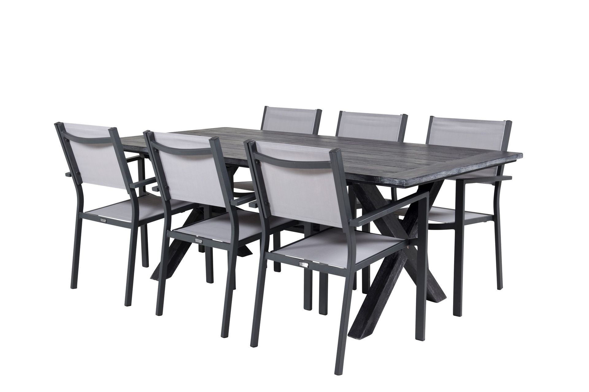 Rives Matgrupp 200 cm + 6 Copacabana Karmstolar Svart - Svart
