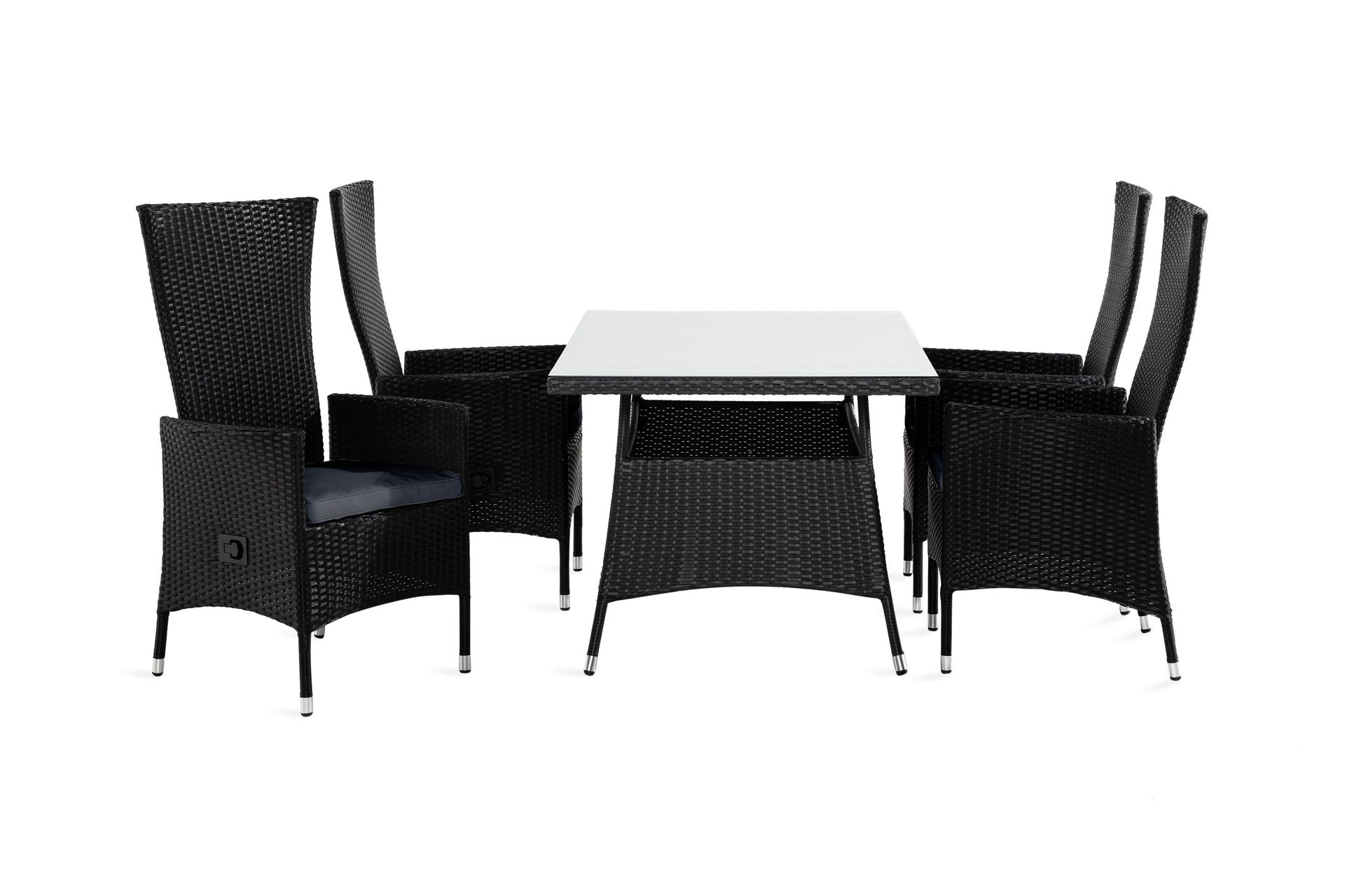 Thor Matgrupp Utomhus 140 + 4 Jenny St&auml;llbar F&aring;t&ouml;lj m Dyna - Svart/Svart/Gr&aring;