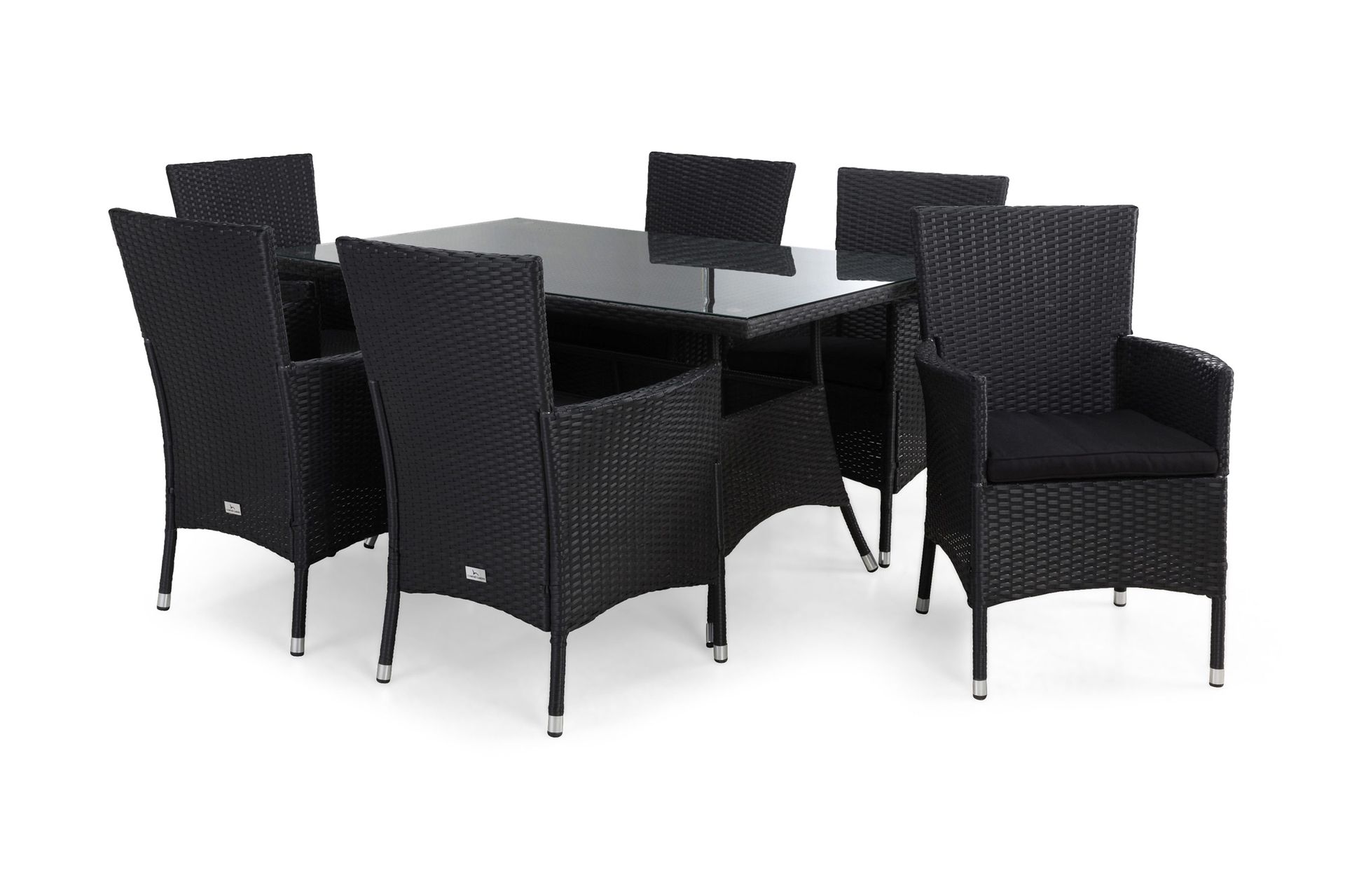 Thor Matgrupp Utomhus 140 + 6 Thor F&aring;t&ouml;lj m Dyna - Svart/Svart/Svart