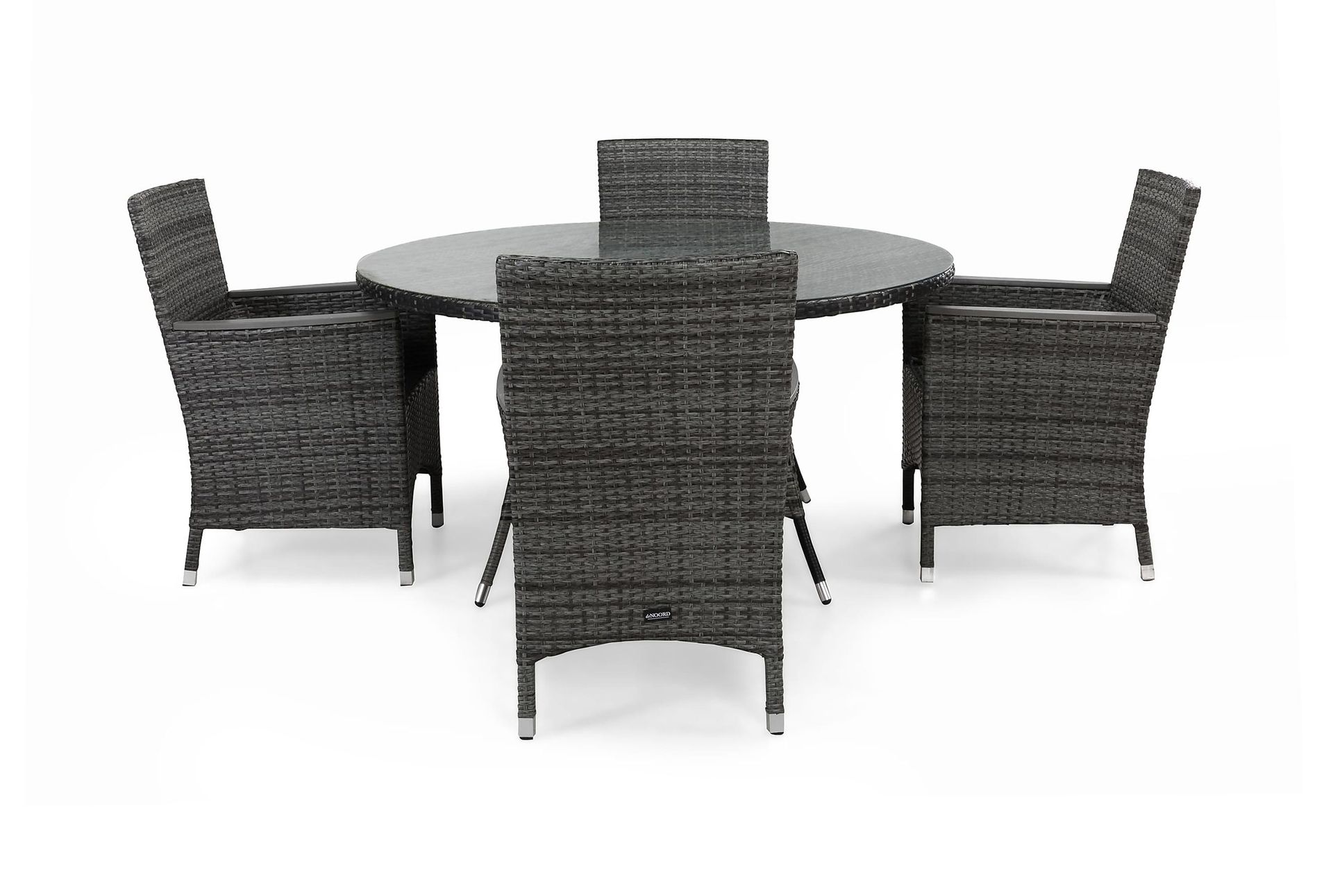 thor matgrupp utomhus ø140 + 4 fåtölj lyx m armstöd - grå/aintwood