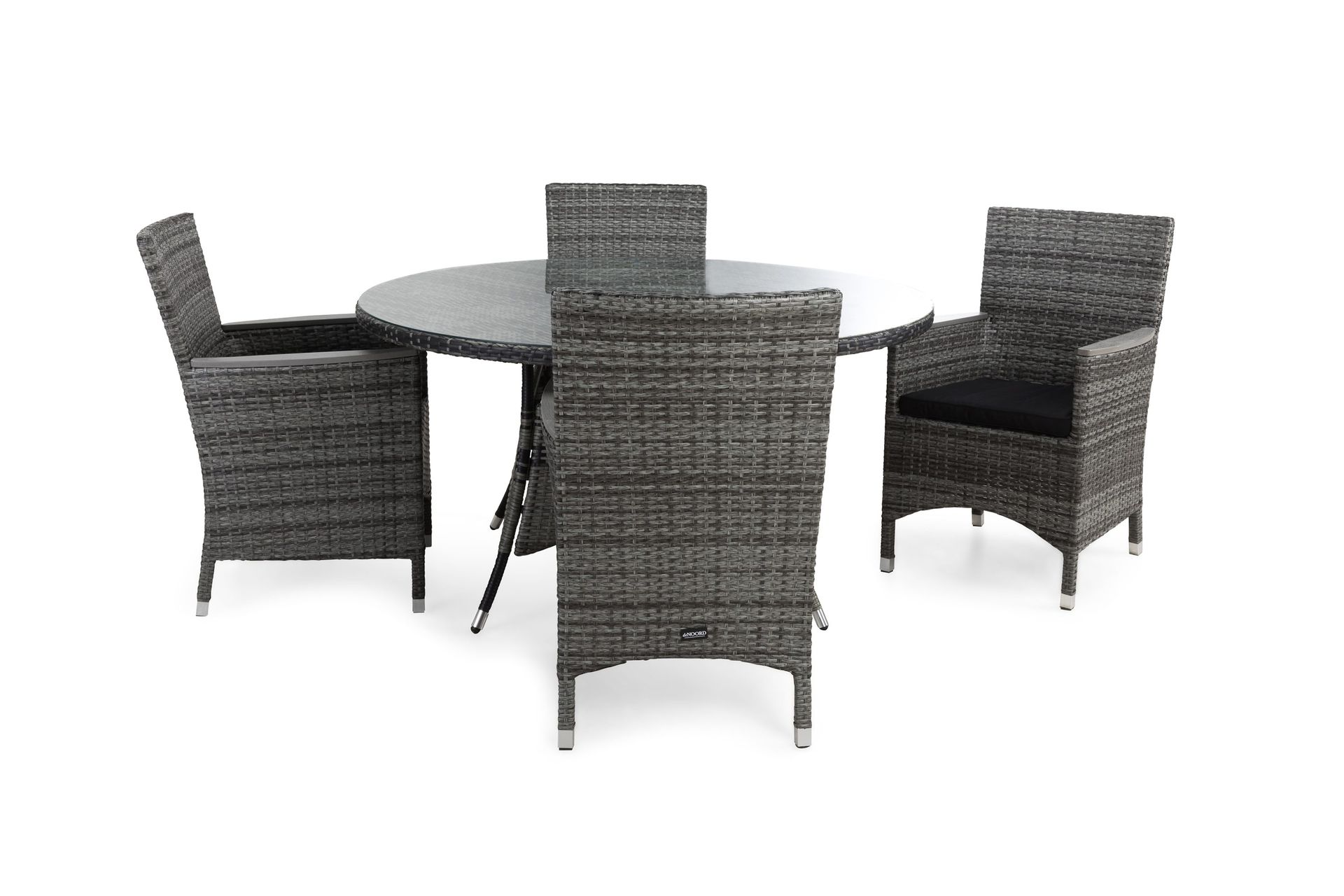 Thor Matgrupp Utomhus &Oslash;140 + 4 F&aring;t&ouml;lj Lyx m Armst&ouml;d m Dyna - Gr&aring;/Gr&aring;/Aintwood/Svart