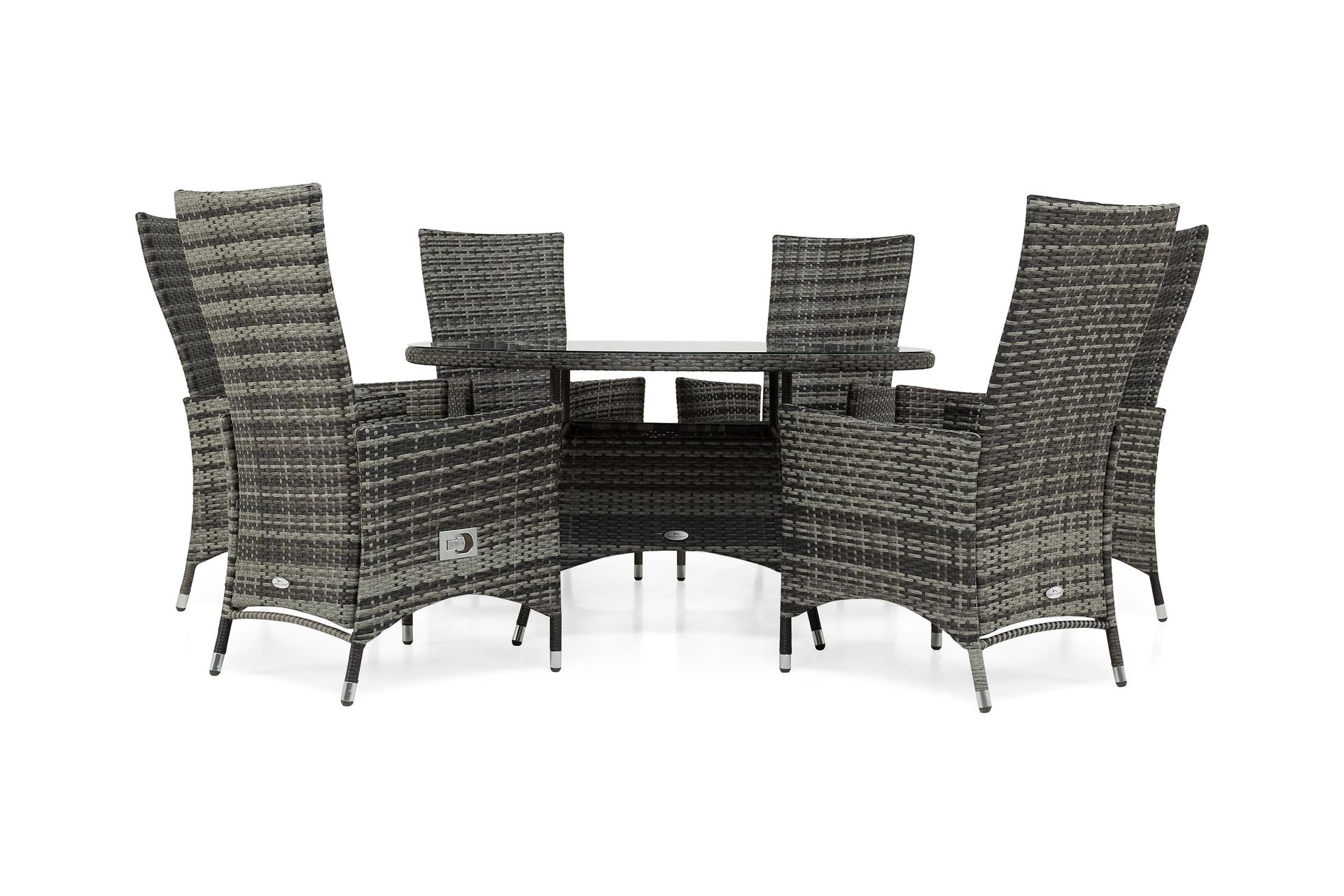 thor matgrupp utomhus ø140 + 6 jenny ställbar fåtölj - grå