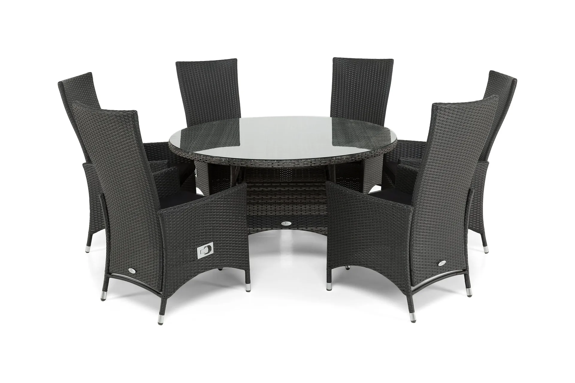 Thor Matgrupp &Oslash;140 + 6 Jenny St&auml;llbar F&aring;t&ouml;lj - Gr&aring;/Svart