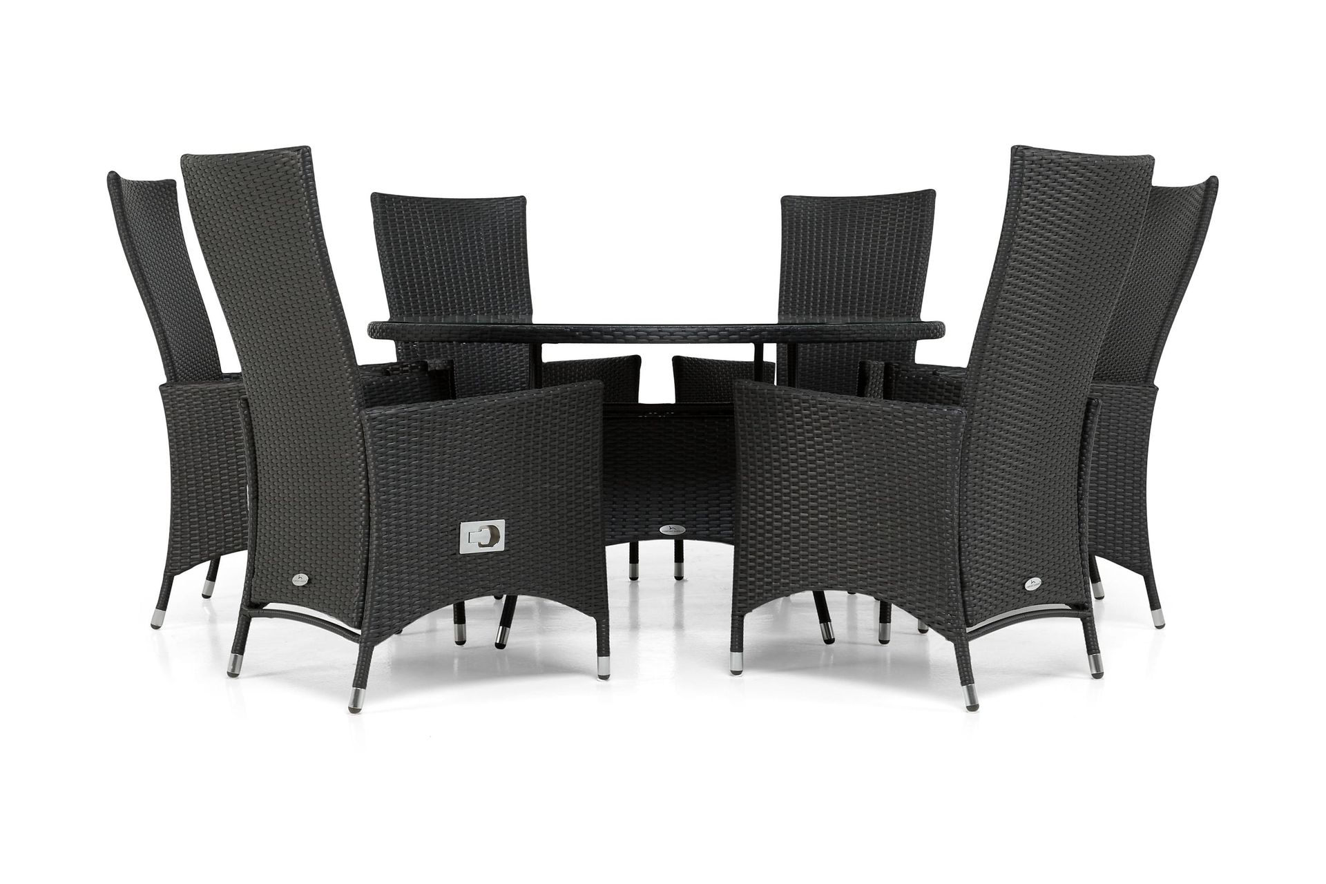 Thor Matgrupp &Oslash;140 + 6 Jenny St&auml;llbar F&aring;t&ouml;lj - Svart