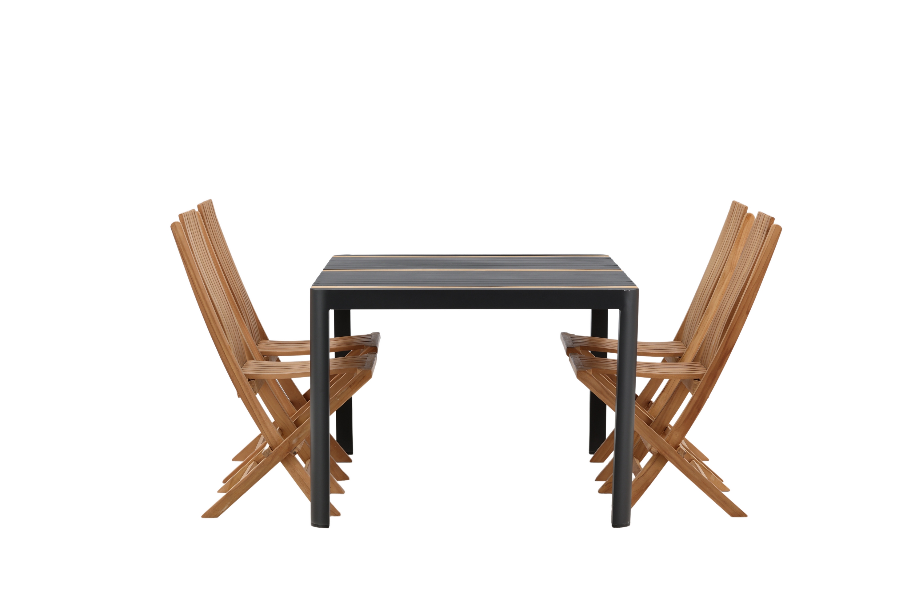 Togo Matgrupp Utomhus 150x100 cm 4 Ghana Hopfällbar Stol Svart/Brun
