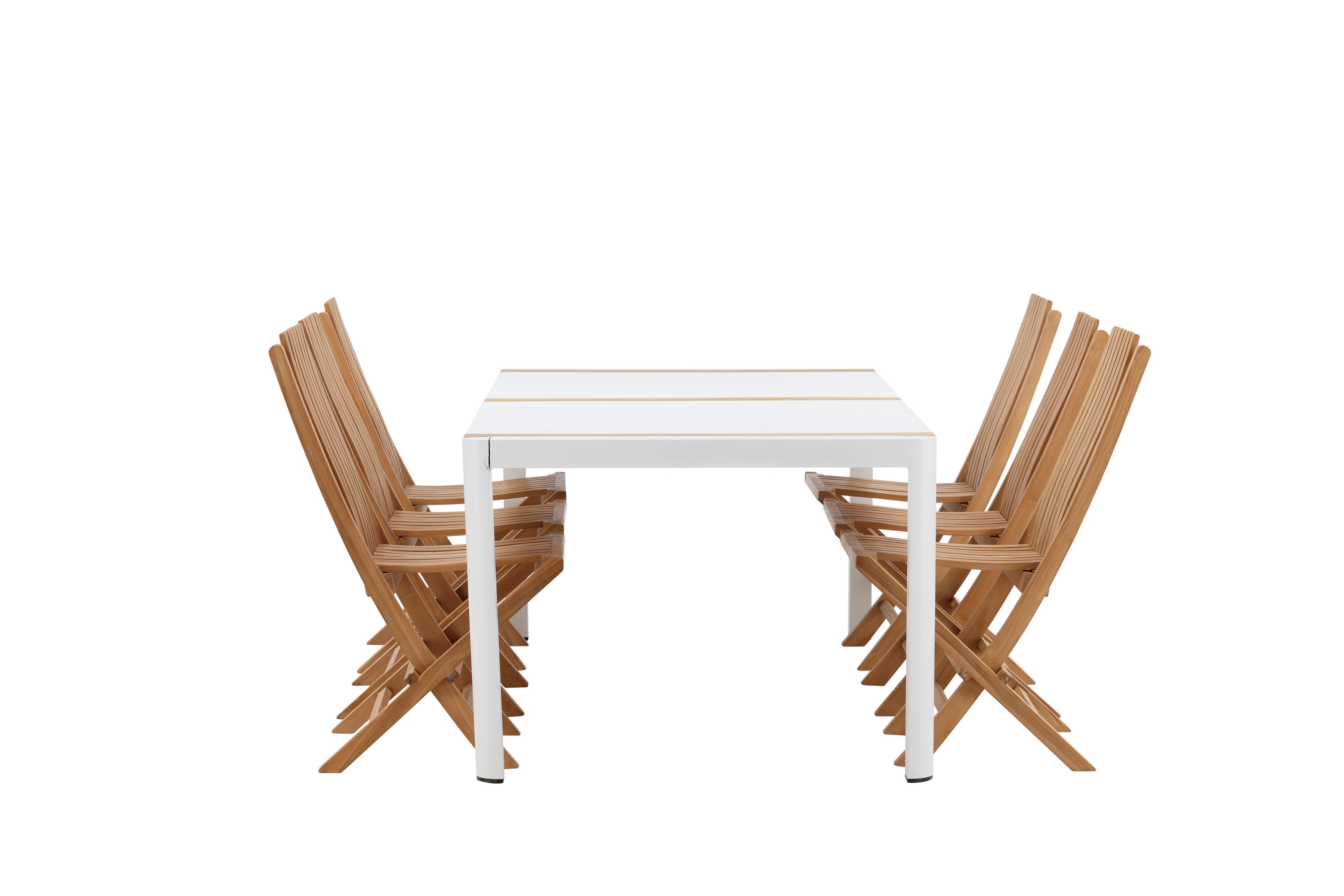 Togo Matgrupp Utomhus 200x100 cm 6 Ghana Hopfällbar Stol Vit/Brun