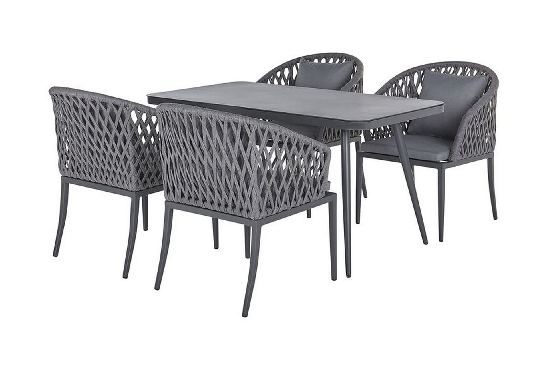 Trädgårdsmöbelset aluminium grå LIPARI - Grå
