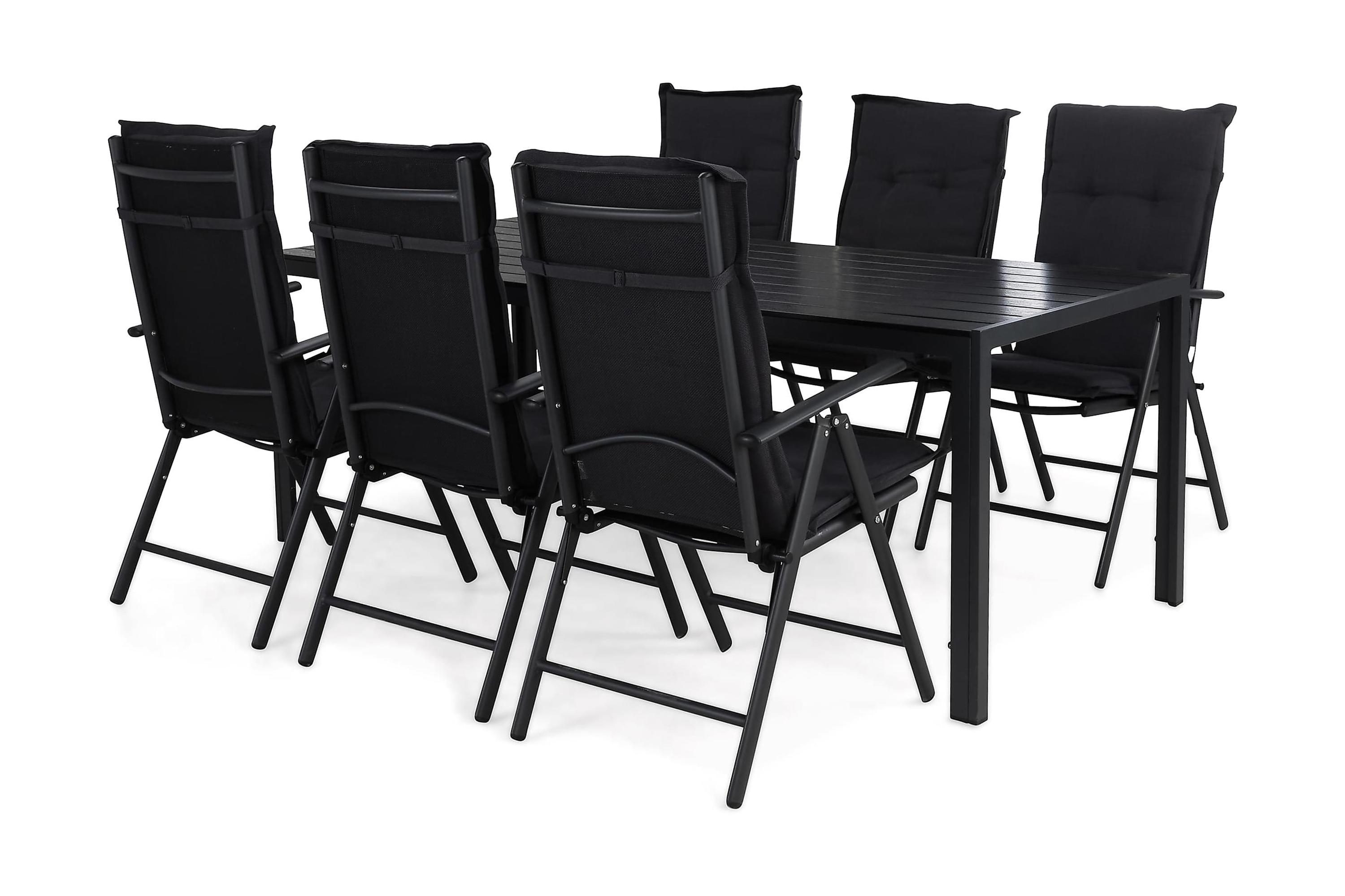 tunis matgrupp 205 + 6 maggie positionsstol m dyna - svart/svart/grå